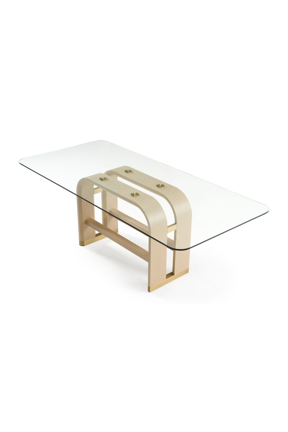 Oak Base Glass Dining Table | Oroa.com
