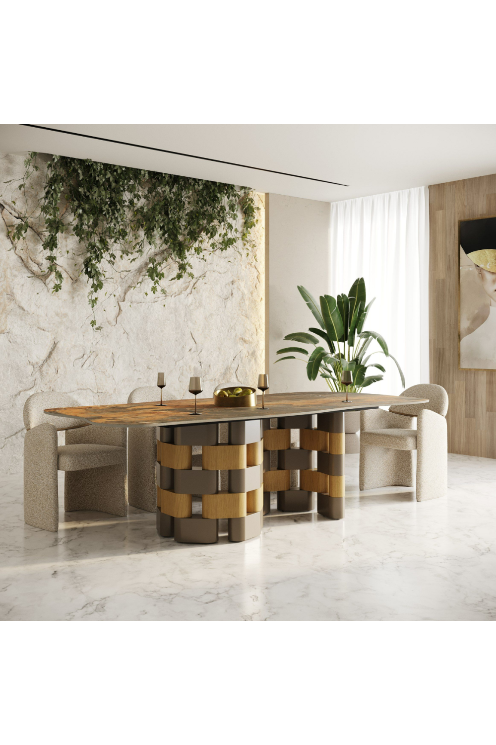 Dark Ceramic Dining Table | OROA Modern Falzone | Oroa.com