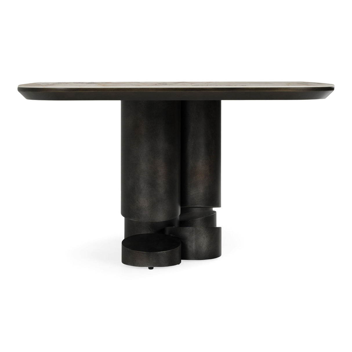 Modern European furniture - Gray Brass Oval Dining Table - www.oroa.com | Oroa.com