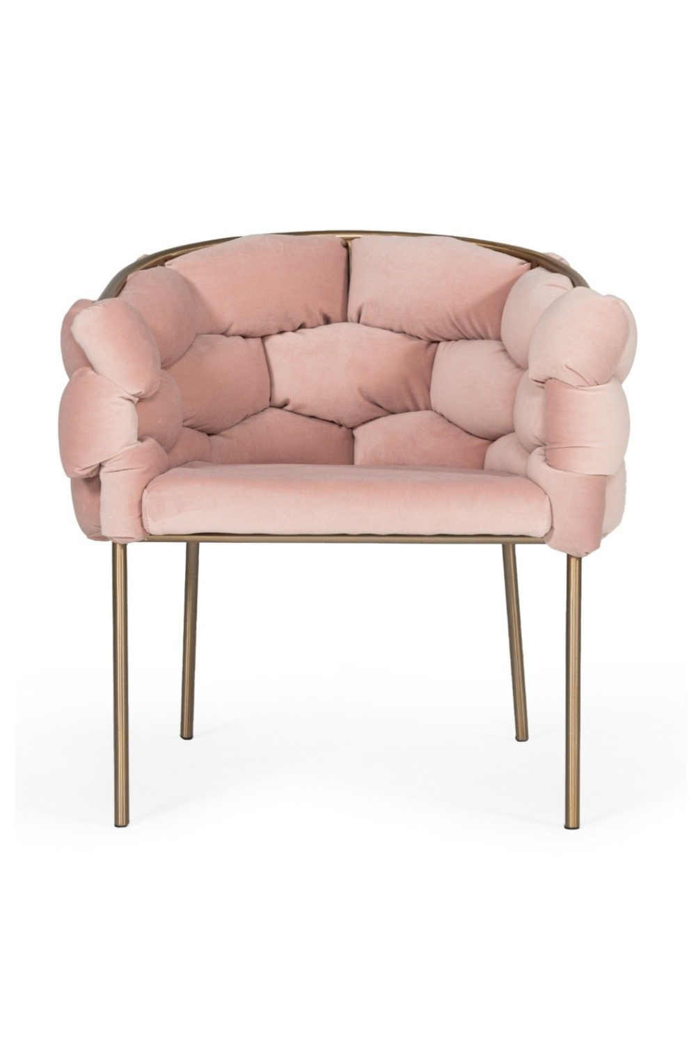 Hexagonal-Padded Pink Velvet Dining Chair | Oroa.com