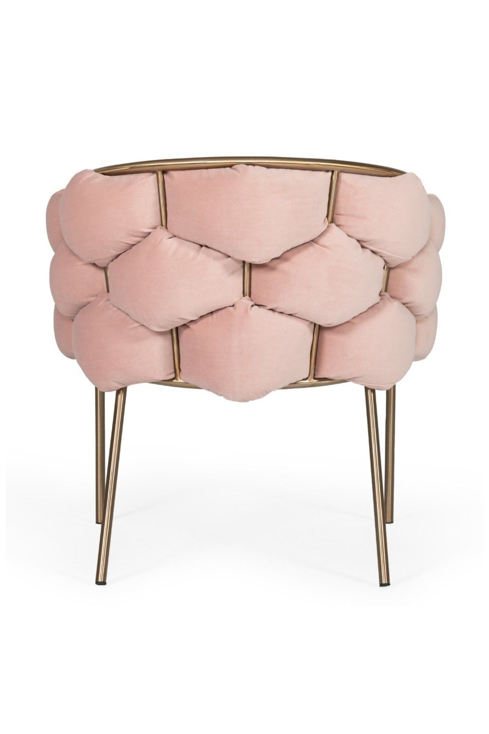 Hexagonal-Padded Pink Velvet Dining Chair | Oroa.com