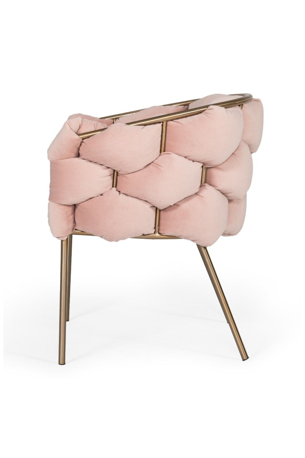 Hexagonal-Padded Pink Velvet Dining Chair | Oroa.com