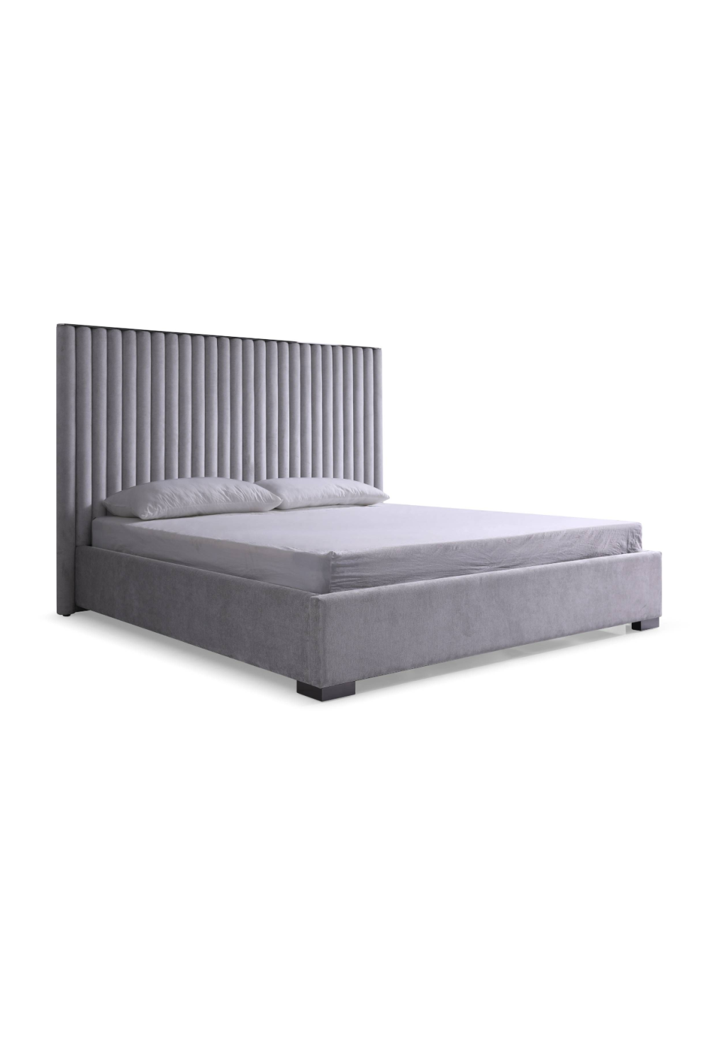 Gray Velvet King Platform Bed | OROA Modern Splendor | Oroa.com