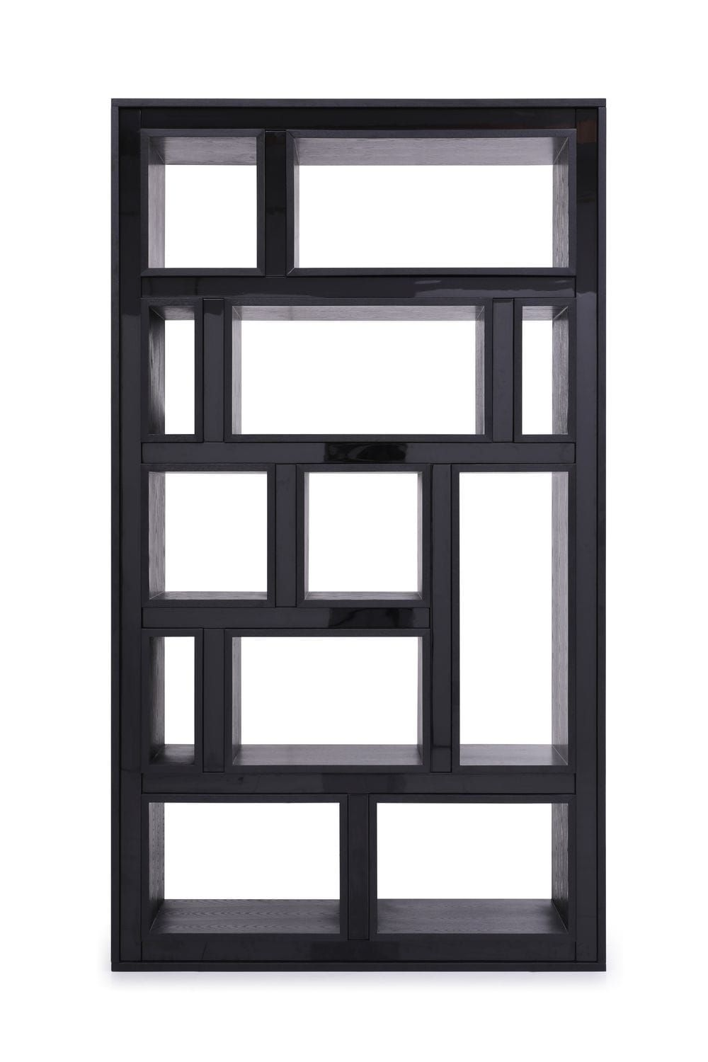 Black Glass Staggered Bookshelf | OROA Modern Suffolk | Oroa.com