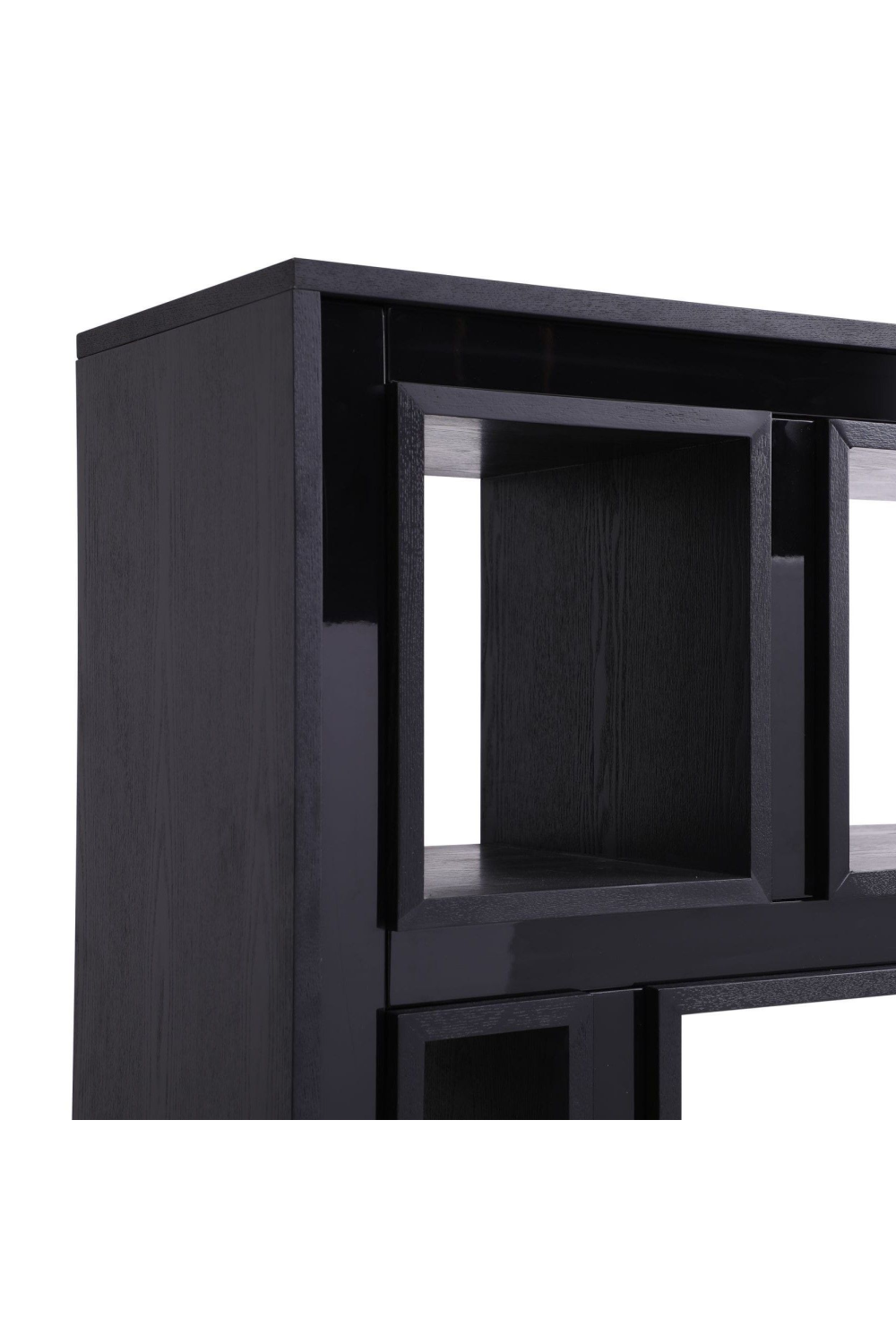 Black Glass Staggered Bookshelf | OROA Modern Suffolk | Oroa.com
