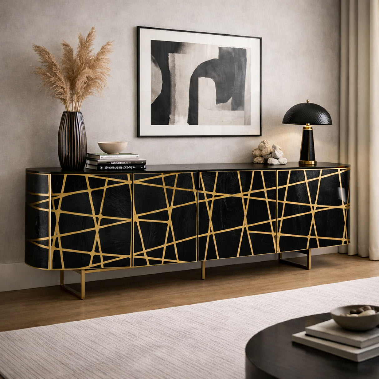 Black Oak 4-Door Sideboard | Oroa.com