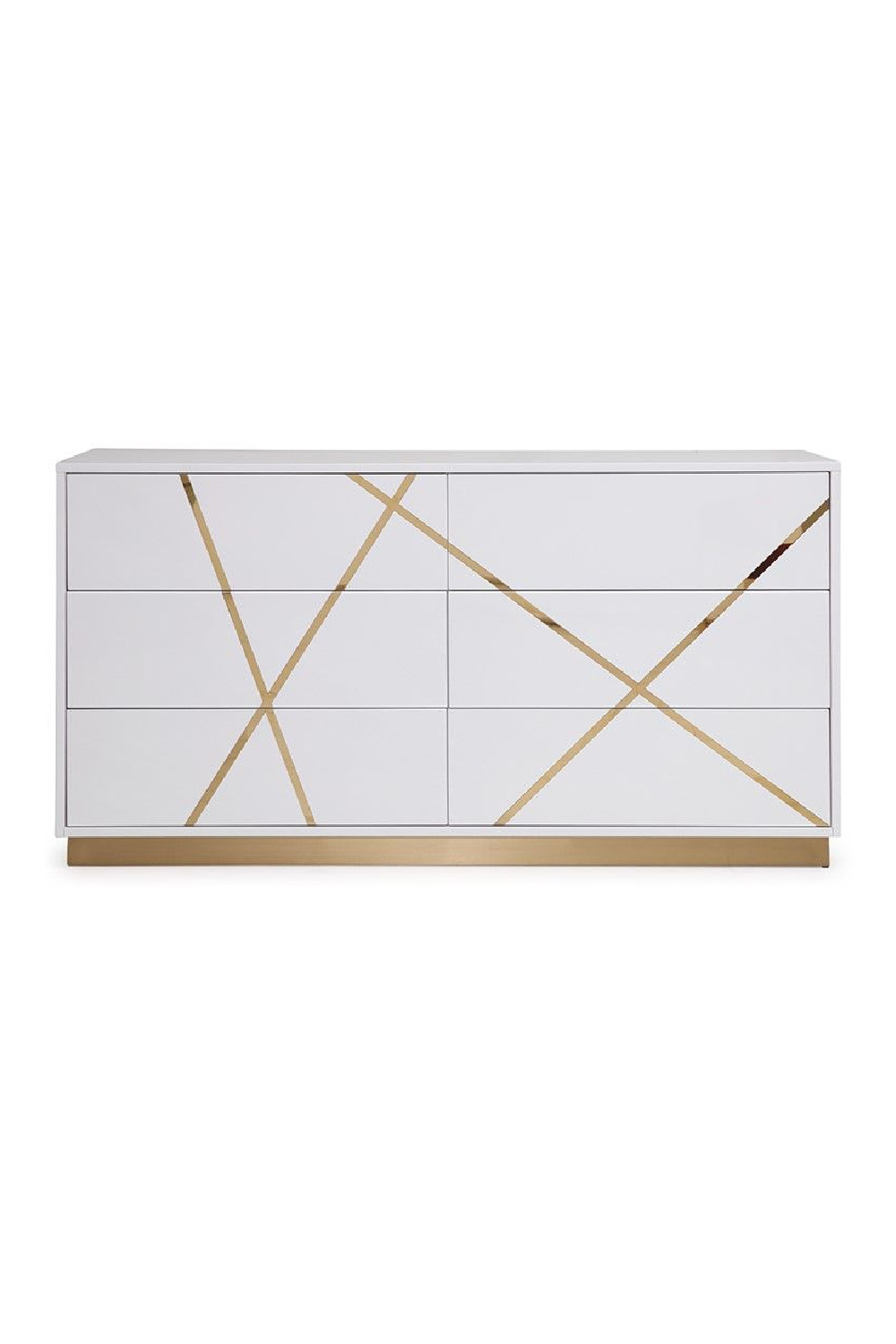 Glossy White 6-Drawer Dresser | Oroa.com