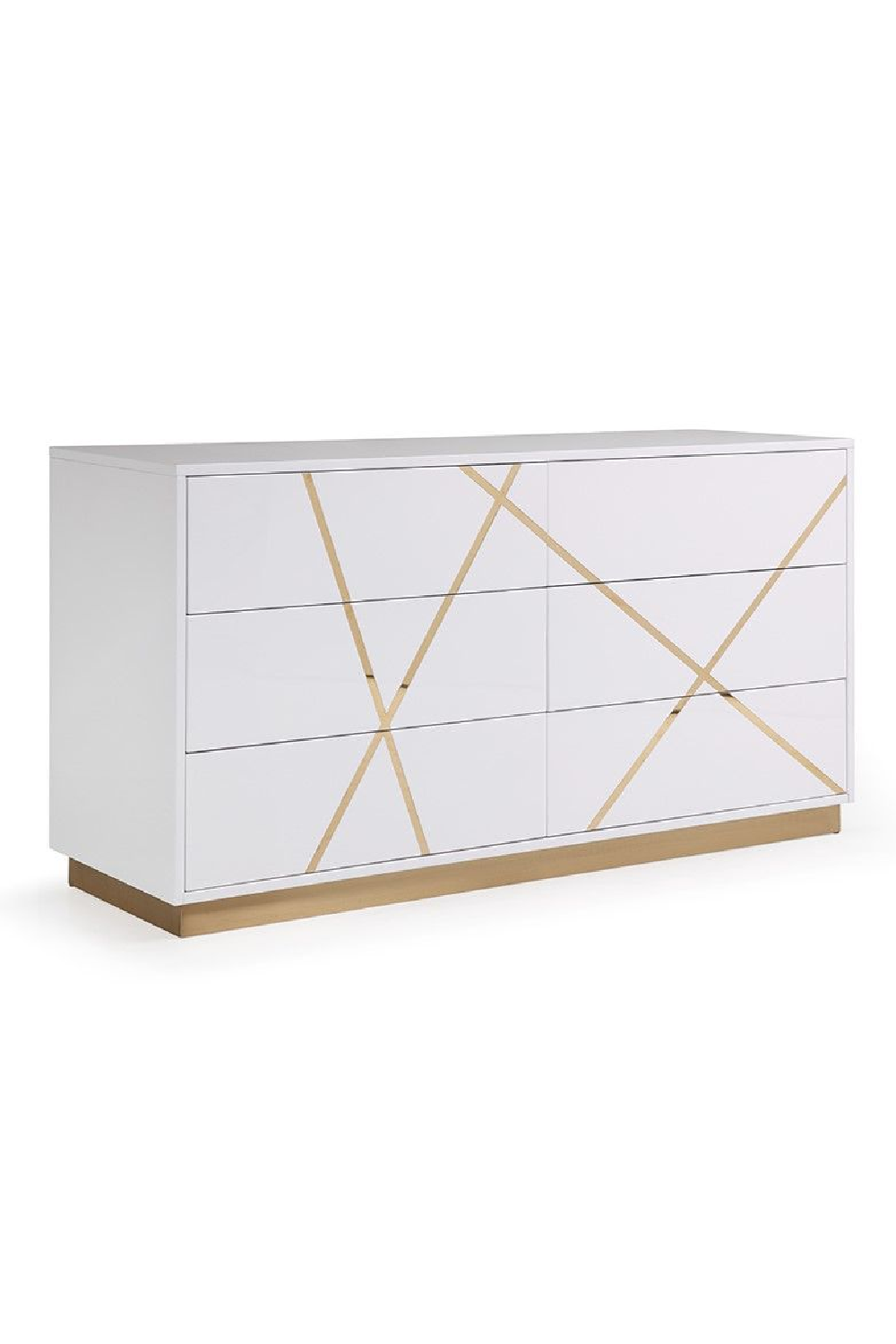 Glossy White 6-Drawer Dresser | Oroa.com