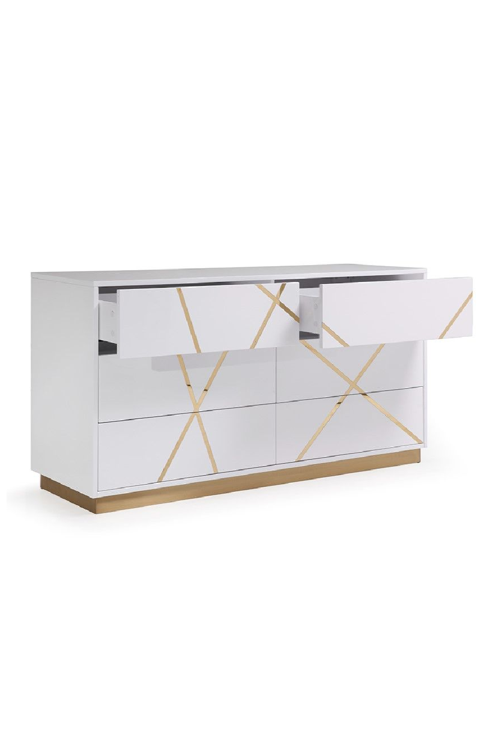 Glossy White 6-Drawer Dresser | Oroa.com