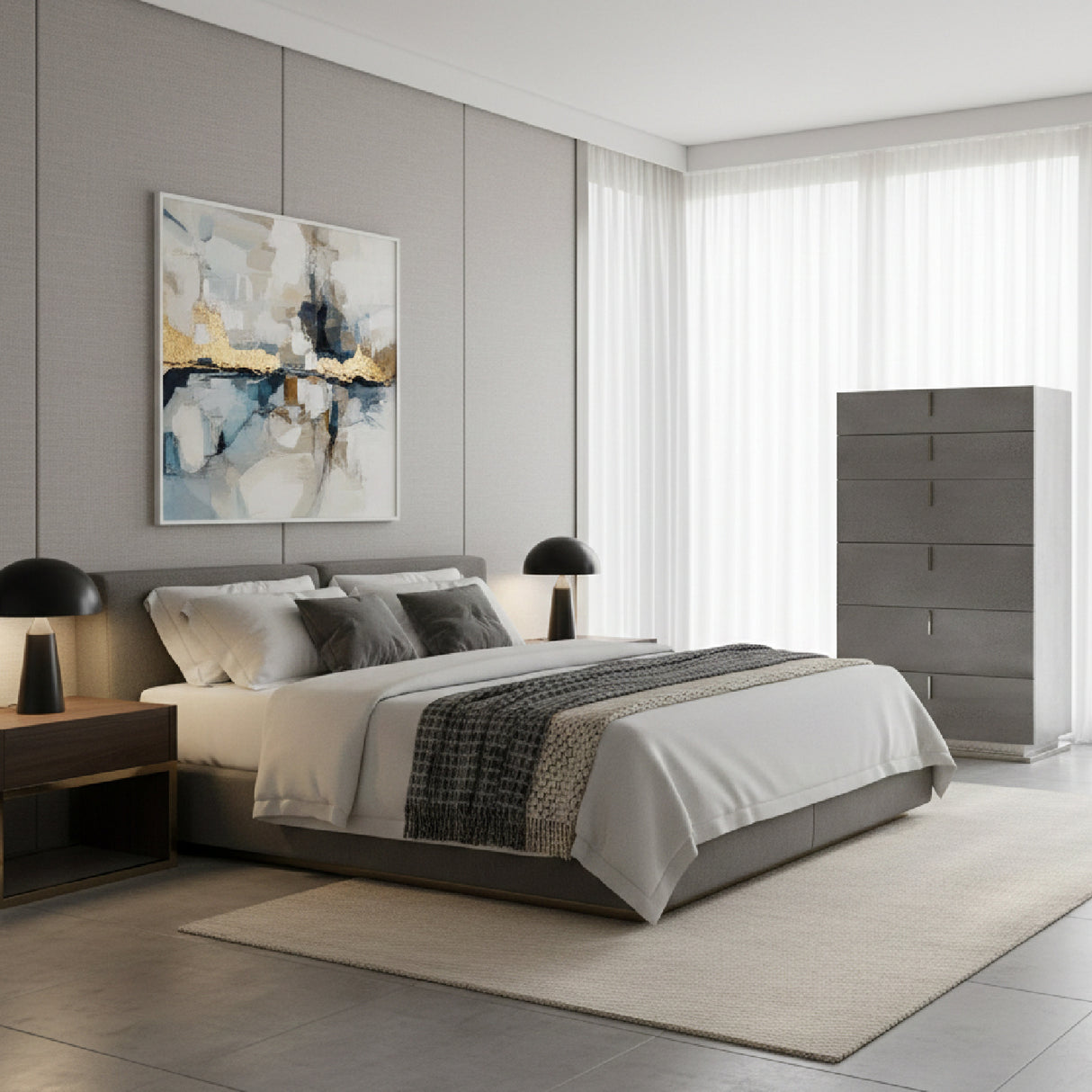 Gray Crackle 6-Drawer Chest | Oroa.com