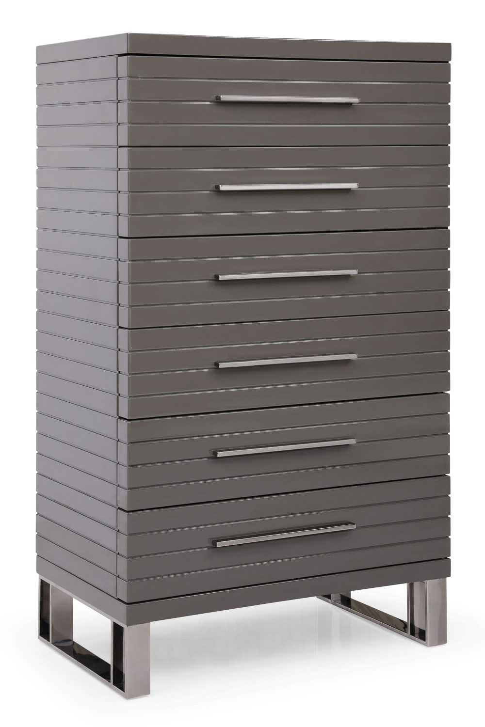 Gray Slatted 6-Drawer Chest | Oroa.com