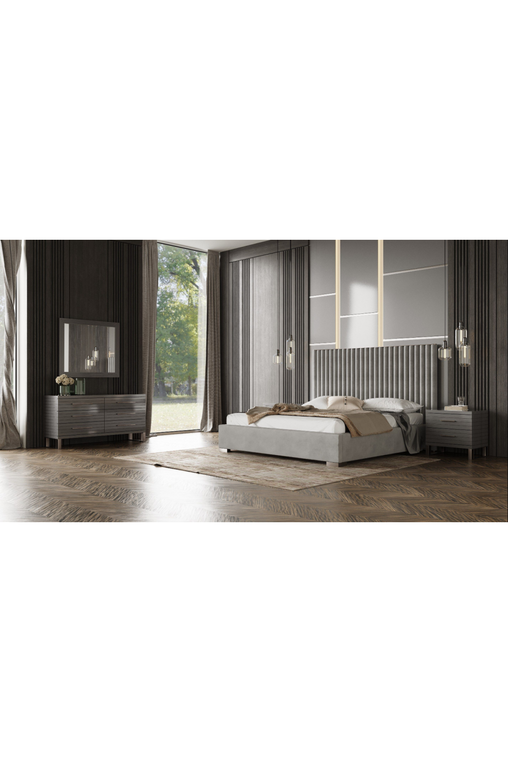 Gray Slatted 6-Drawer Dresser | Oroa.com