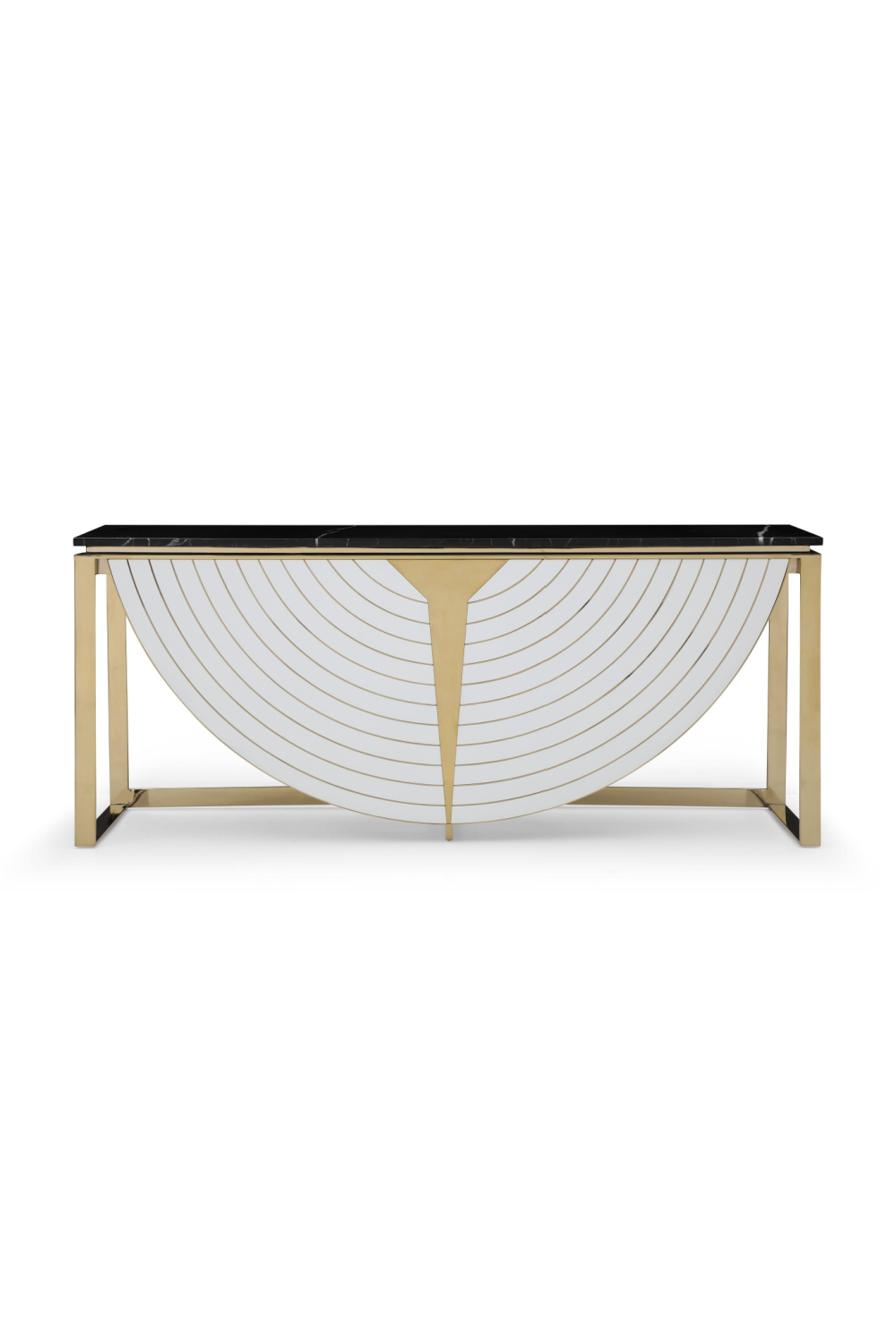 Gold-Framed Black Marble Console | OROA Modern Flavio | Oroa.com