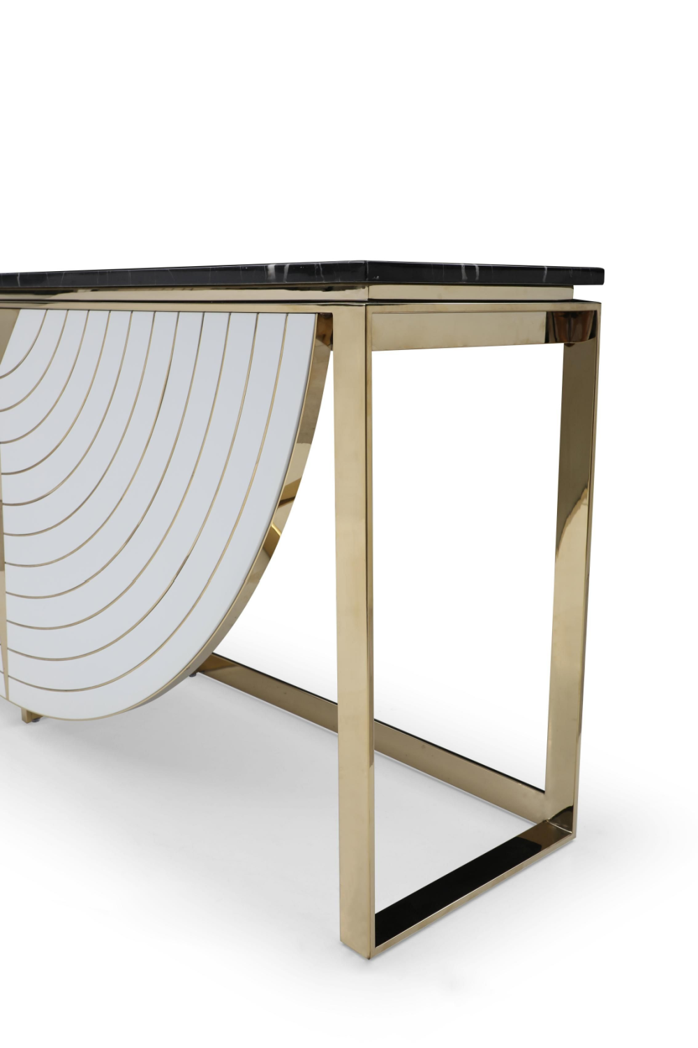 Gold-Framed Black Marble Console | OROA Modern Flavio | Oroa.com
