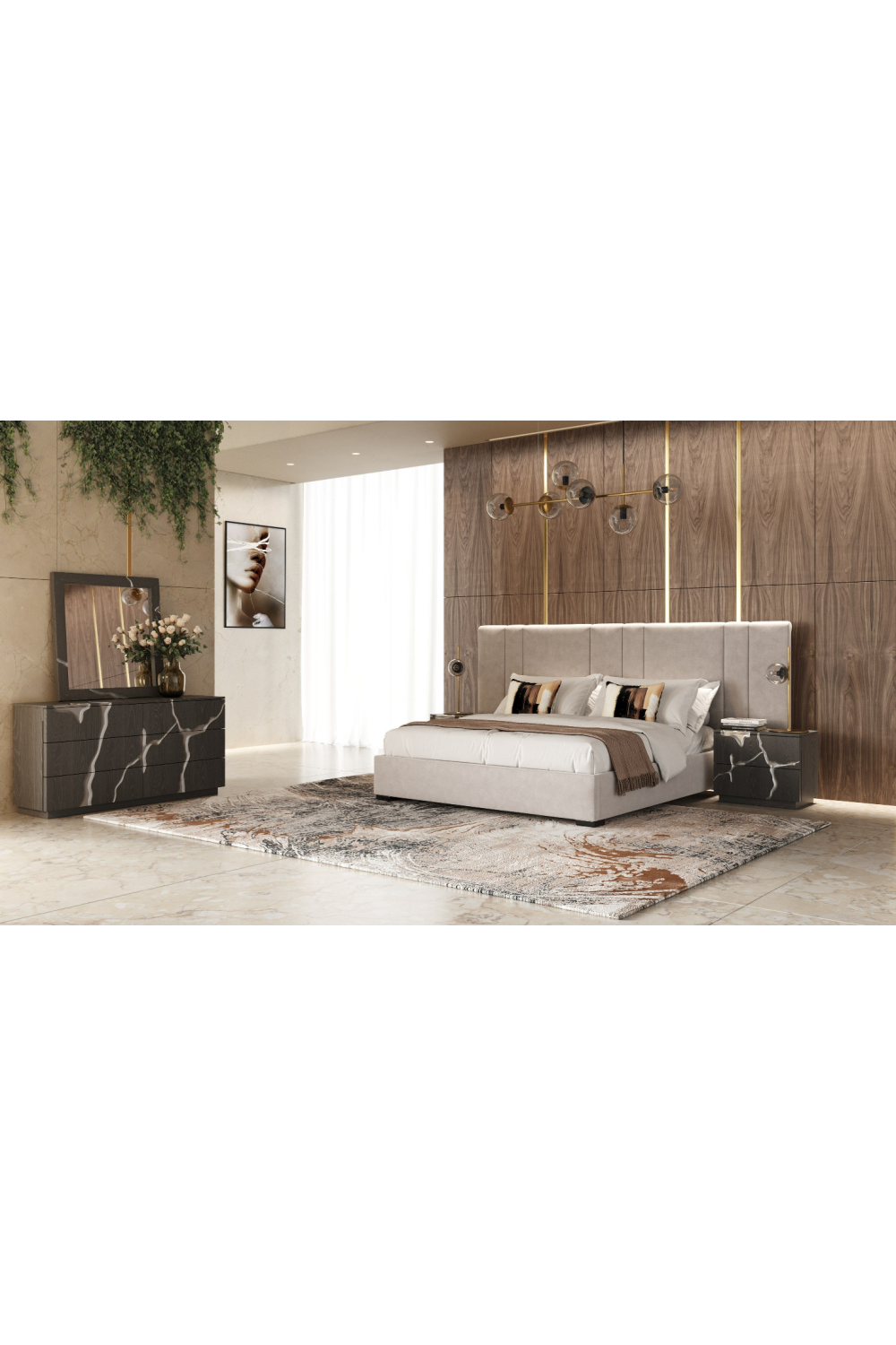 Matte Brown 2-Drawer Nightstand | Oroa.com