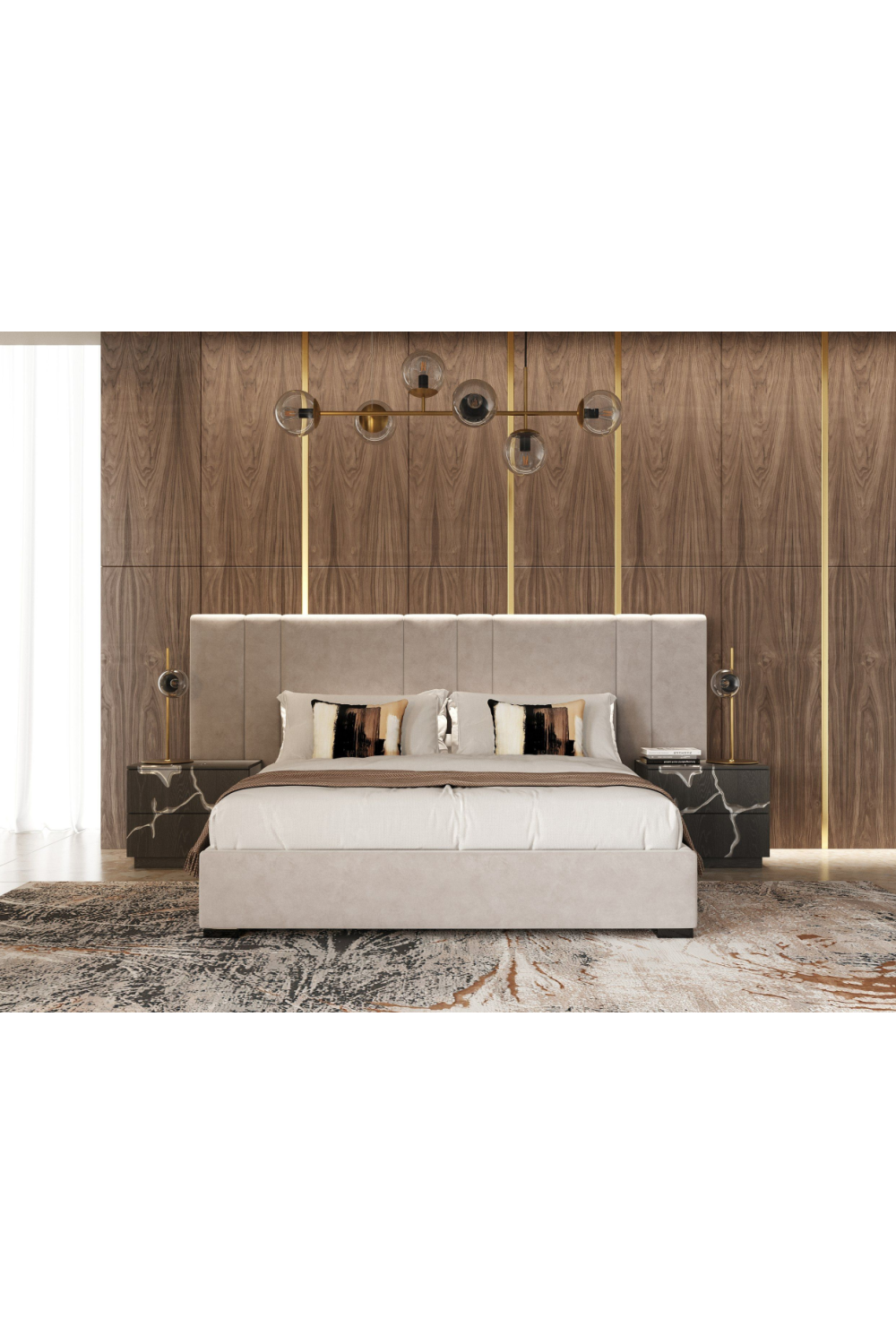 Matte Brown 2-Drawer Nightstand | Oroa.com