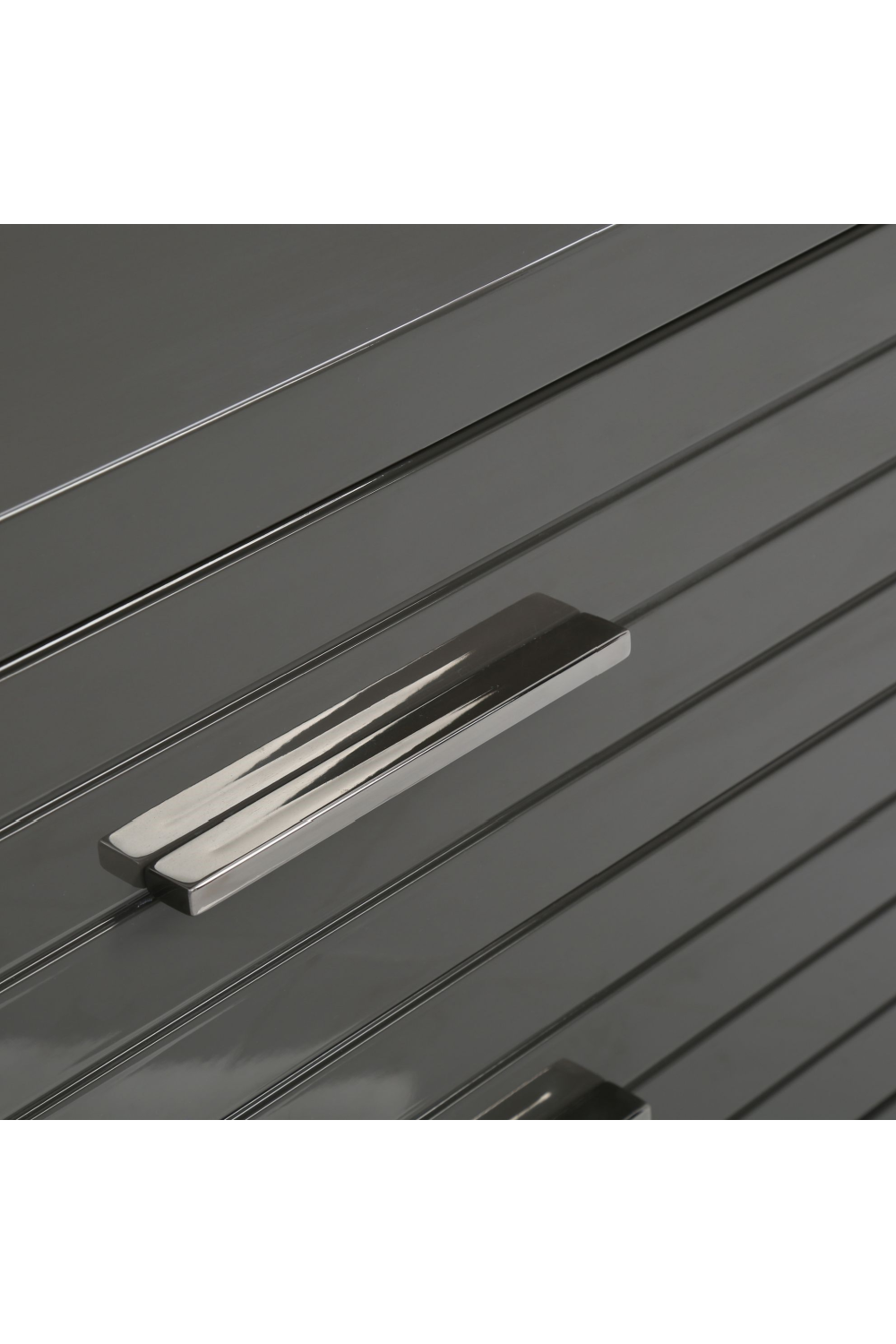 Gray Slatted 2-Drawer Nightstand | OROA Modern Splendor | Oroa.com