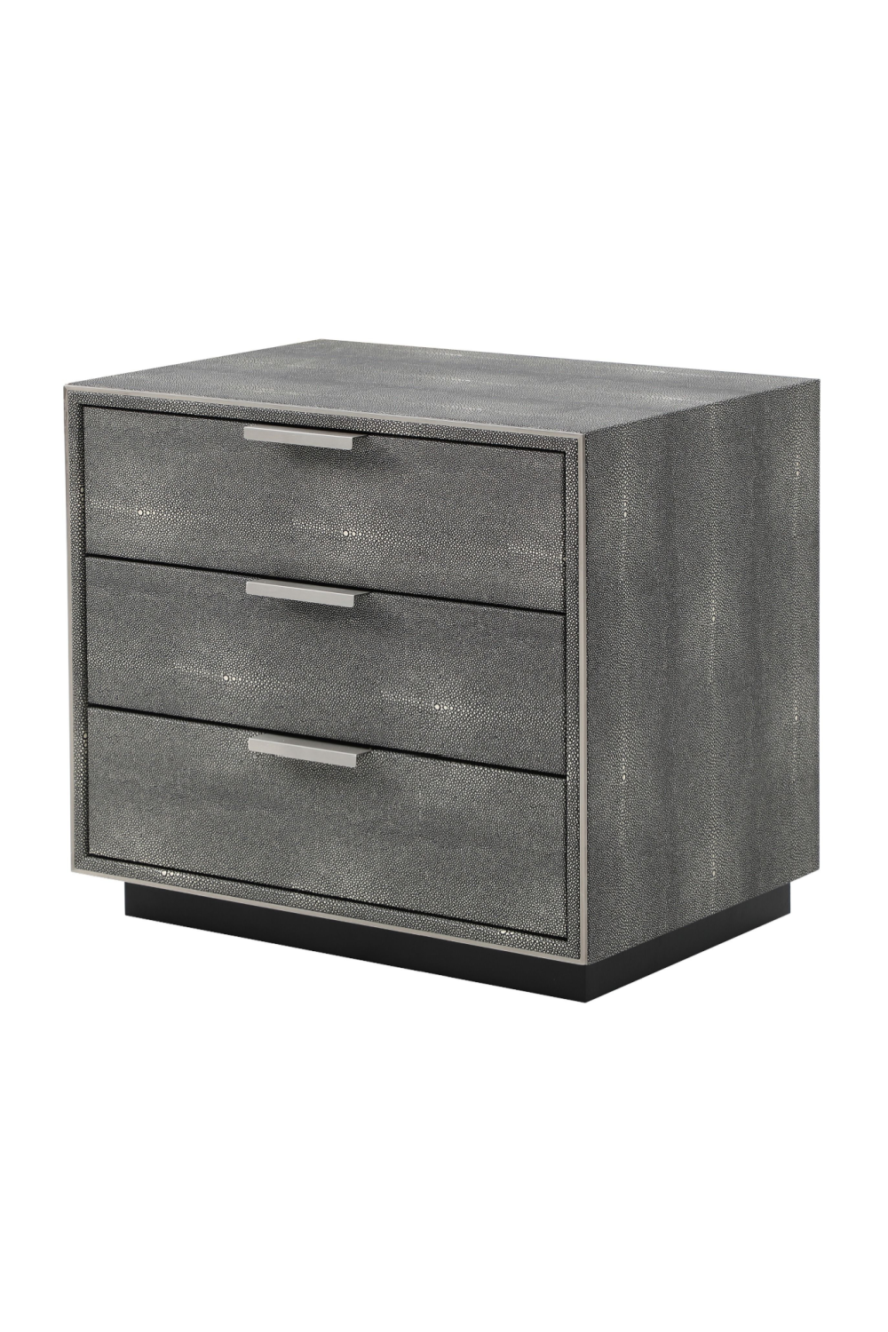 Dark Shagreen 3-Drawer Nightstand | OROA Modern Dynasty | Oroa.com