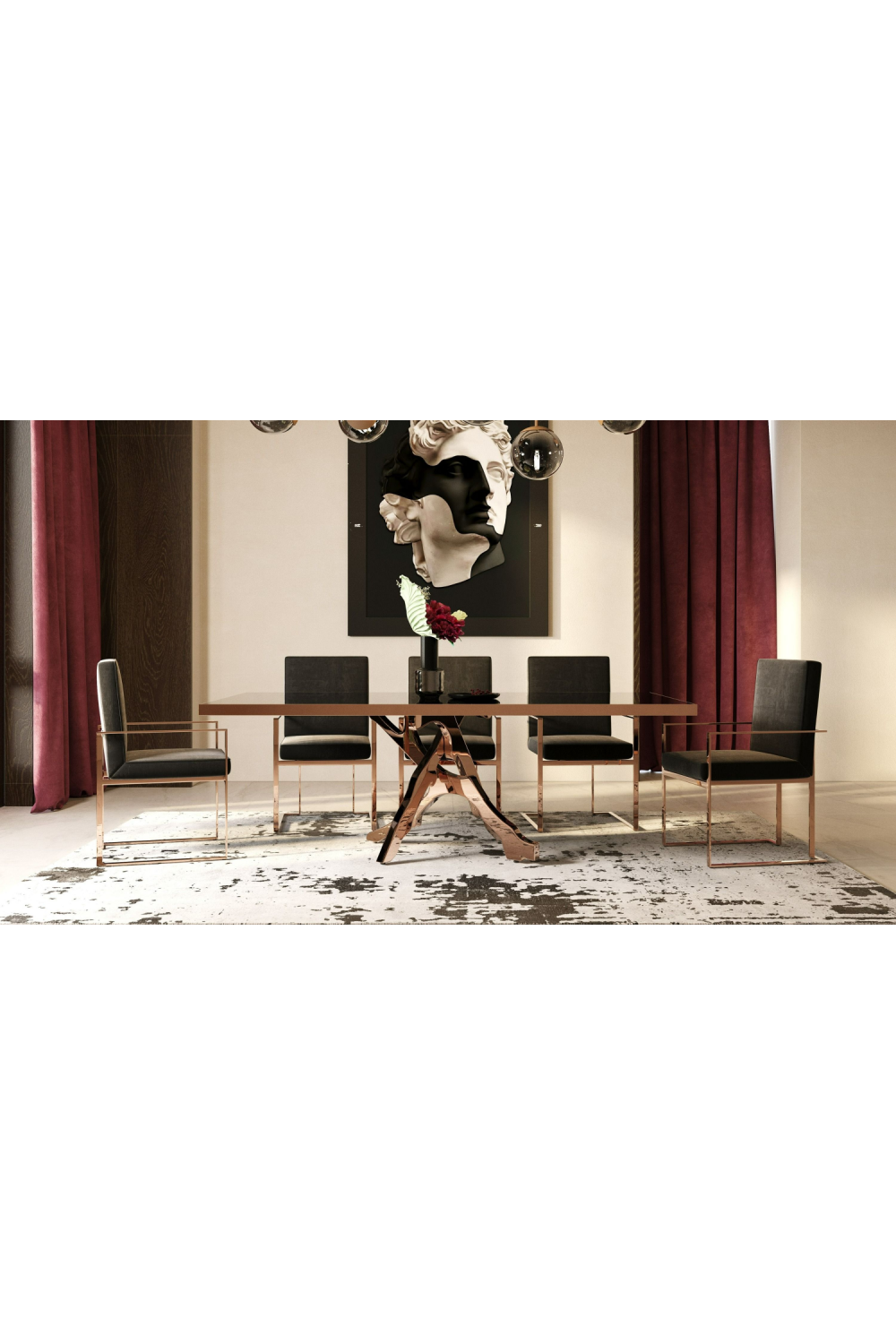 Black Gloss Dining Table | OROA Modern Cartier | Oroa.com