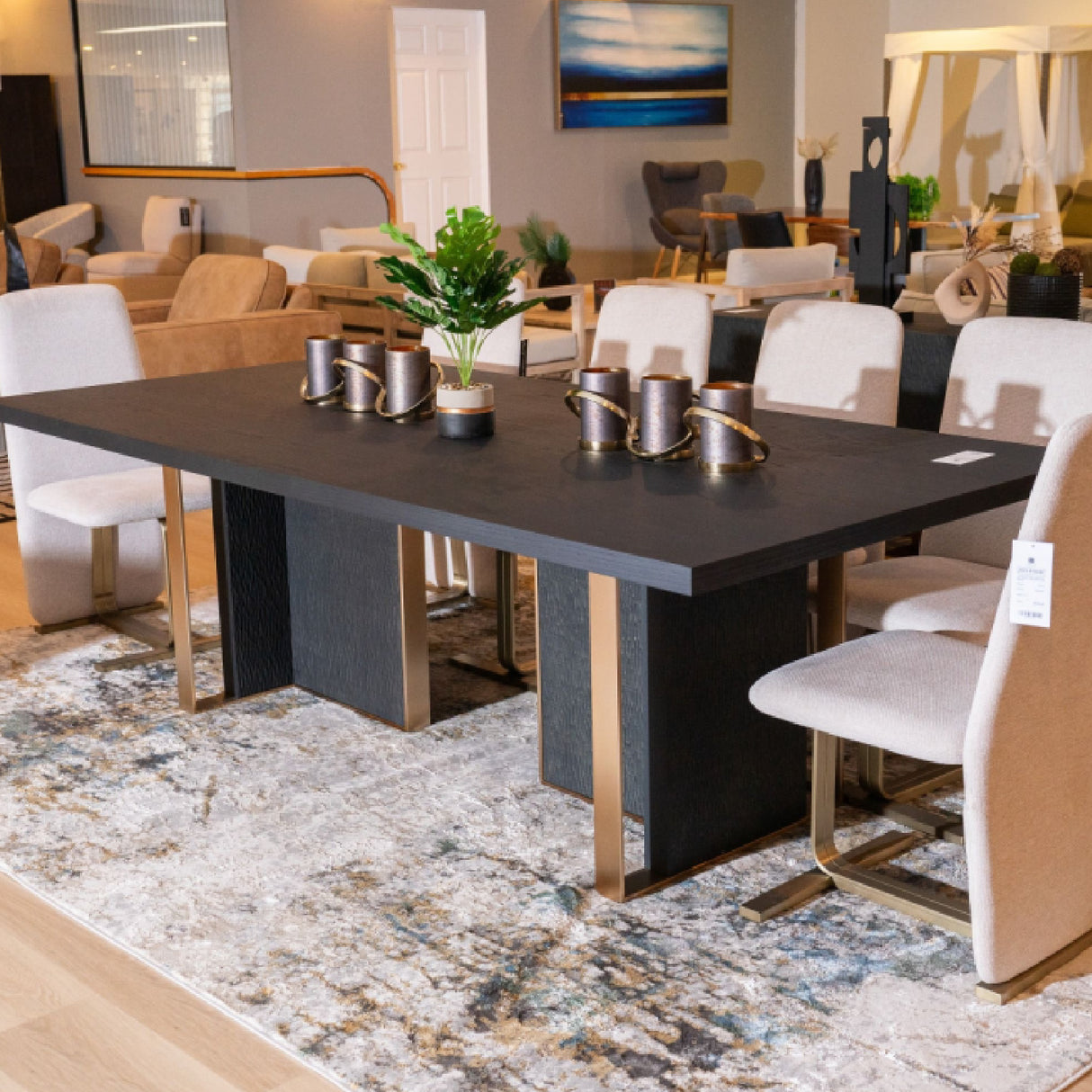 Black Ash Wood Dining Table | Oroa.com