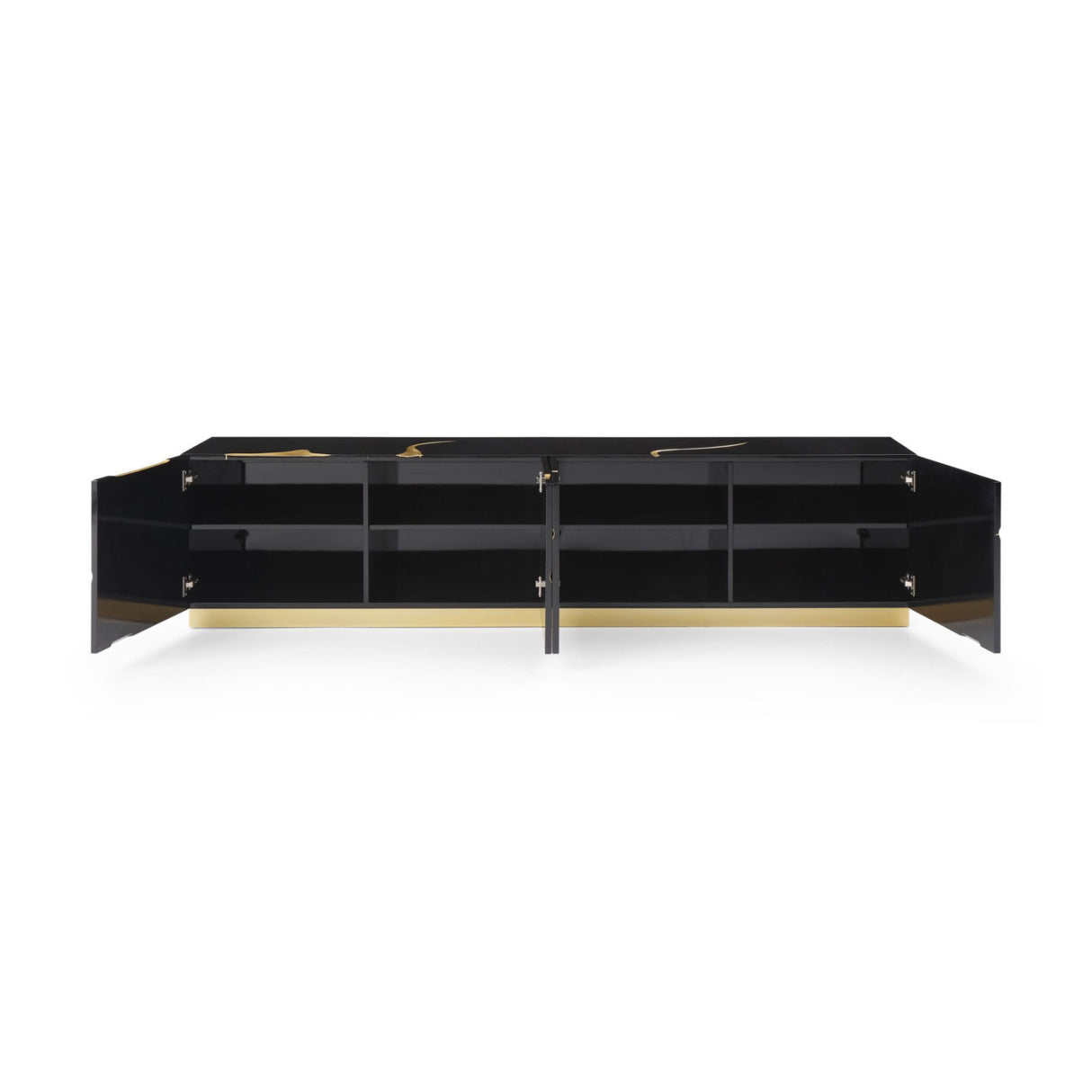 Black High Gloss & Gold TV Stand | Oroa.com