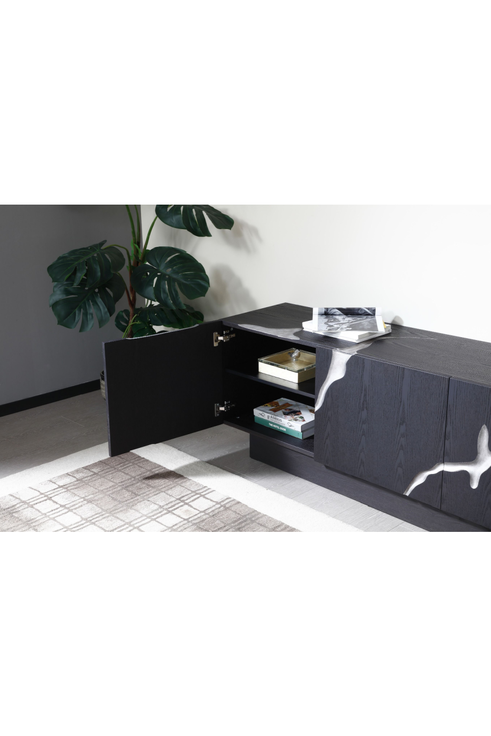 Matte Brown 4-Door TV Stand | OROA Modern Aspen | Oroa.com