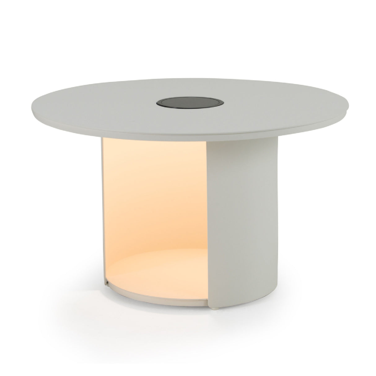 Outdoor White End Table with Solar Light M | Oroa.com