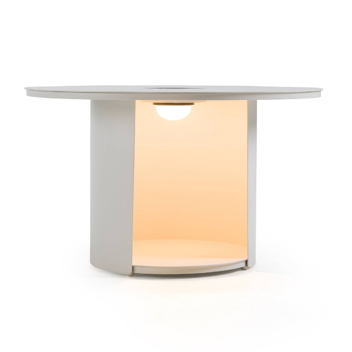 Outdoor White End Table with Solar Light M | Oroa.com