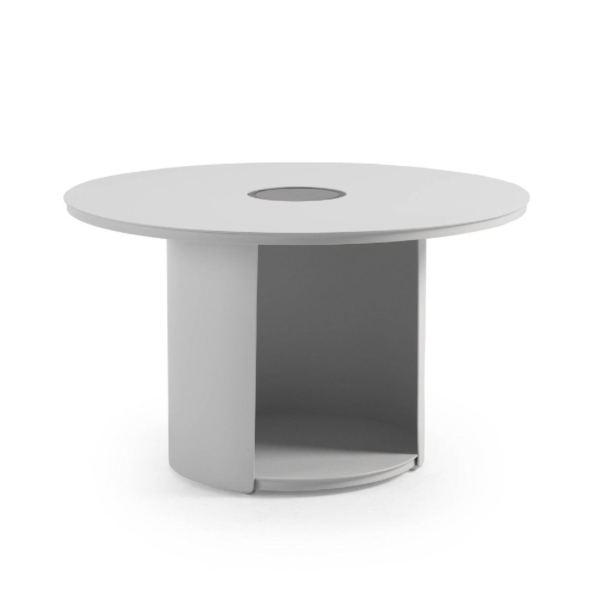 Outdoor White End Table with Solar Light M | Oroa.com