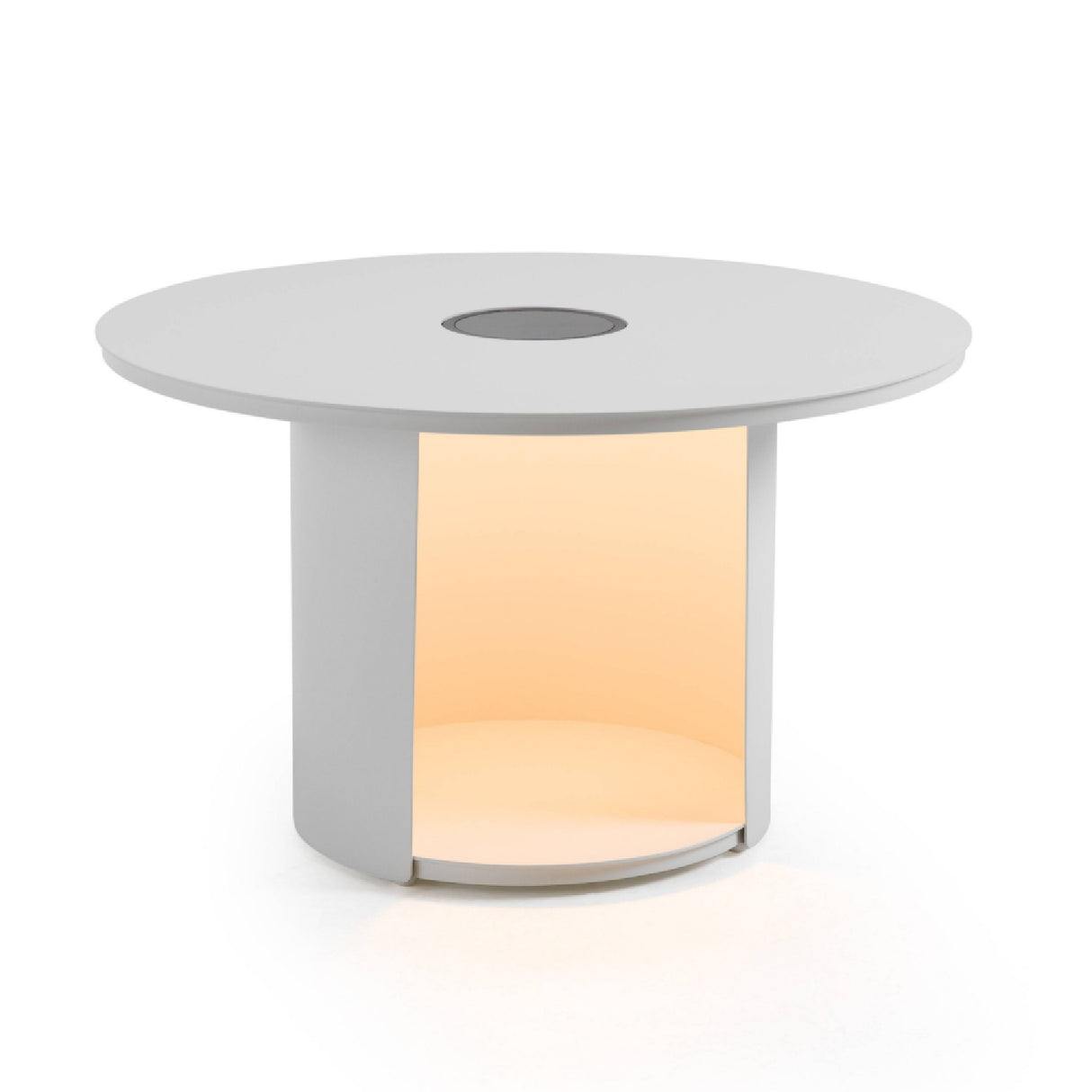 Outdoor White End Table with Solar Light M | Oroa.com