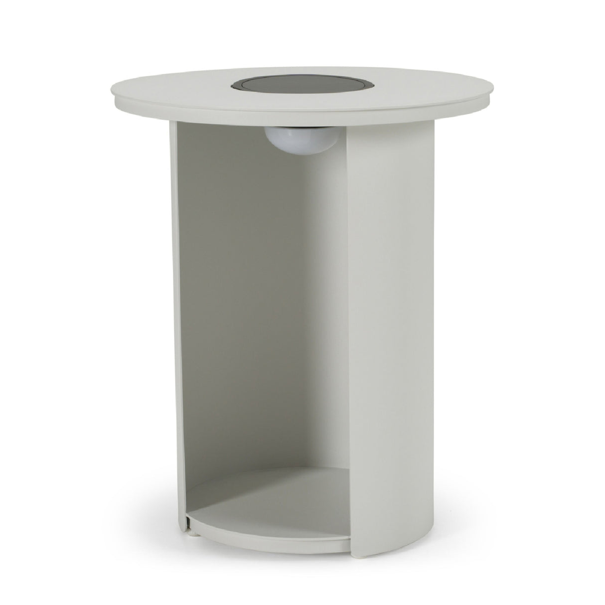 Outdoor White End Table with Solar Light S | Oroa.com