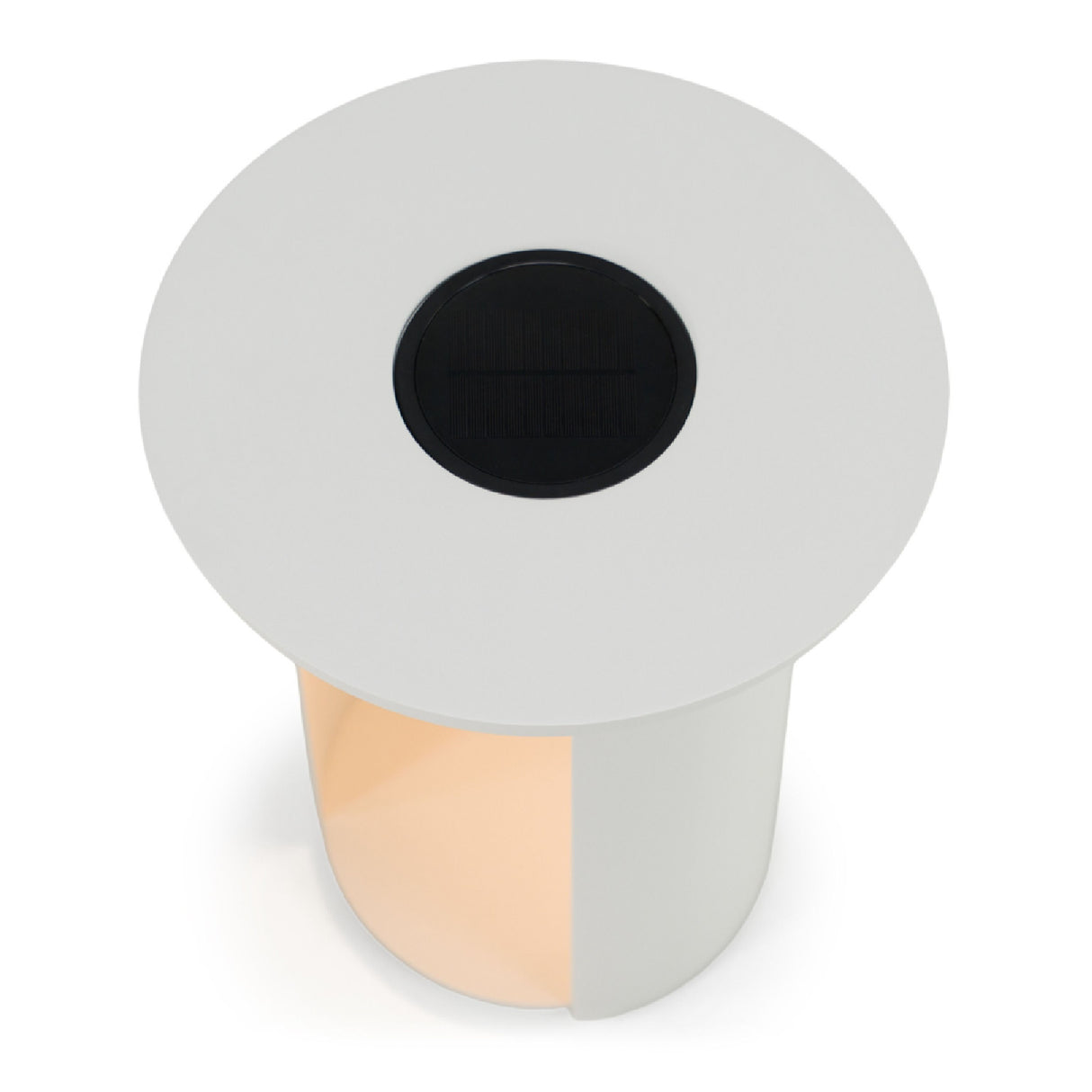Outdoor White End Table with Solar Light S | Oroa.com