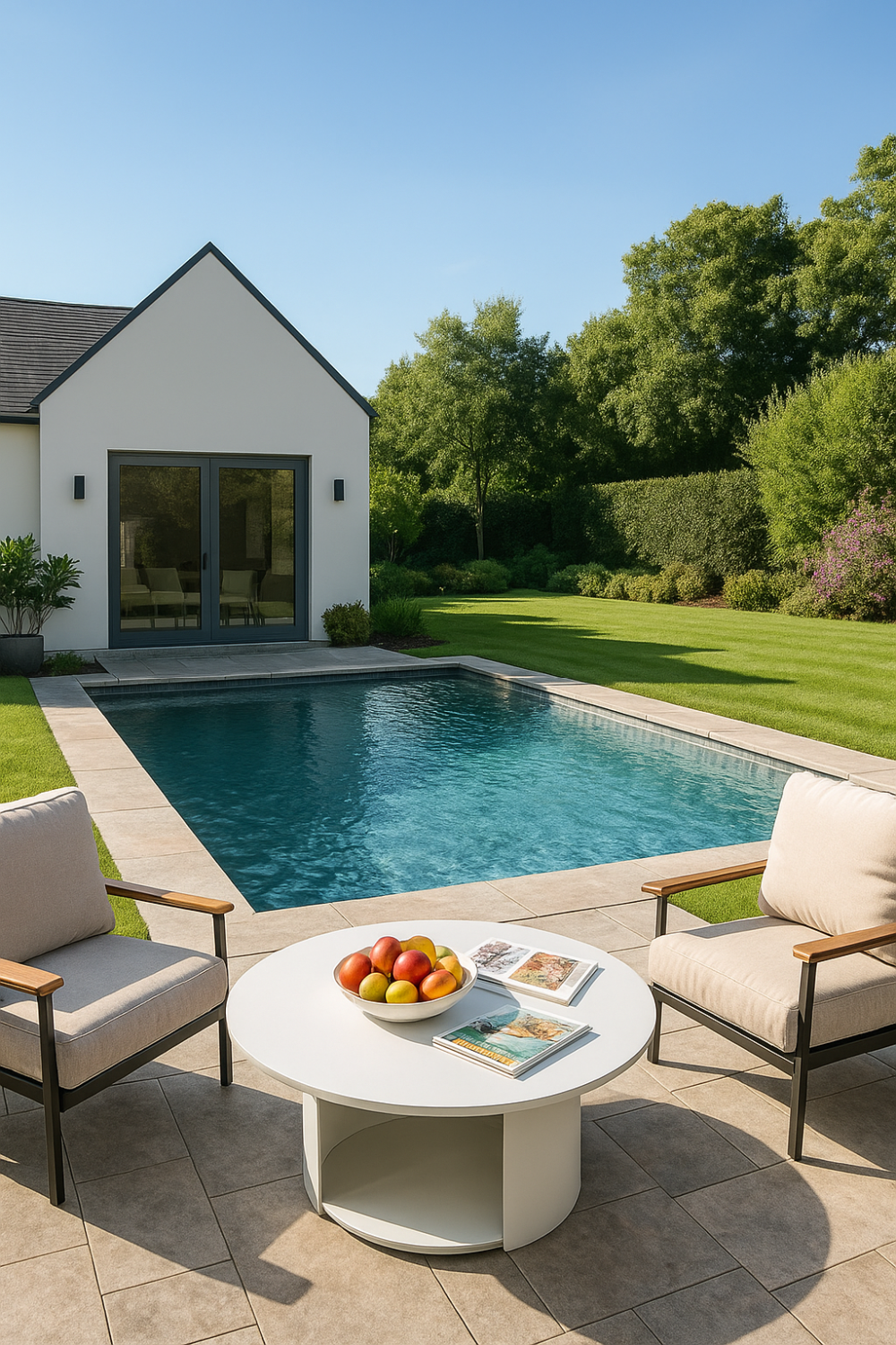 Round Outdoor White Coffee Table | Oroa.com