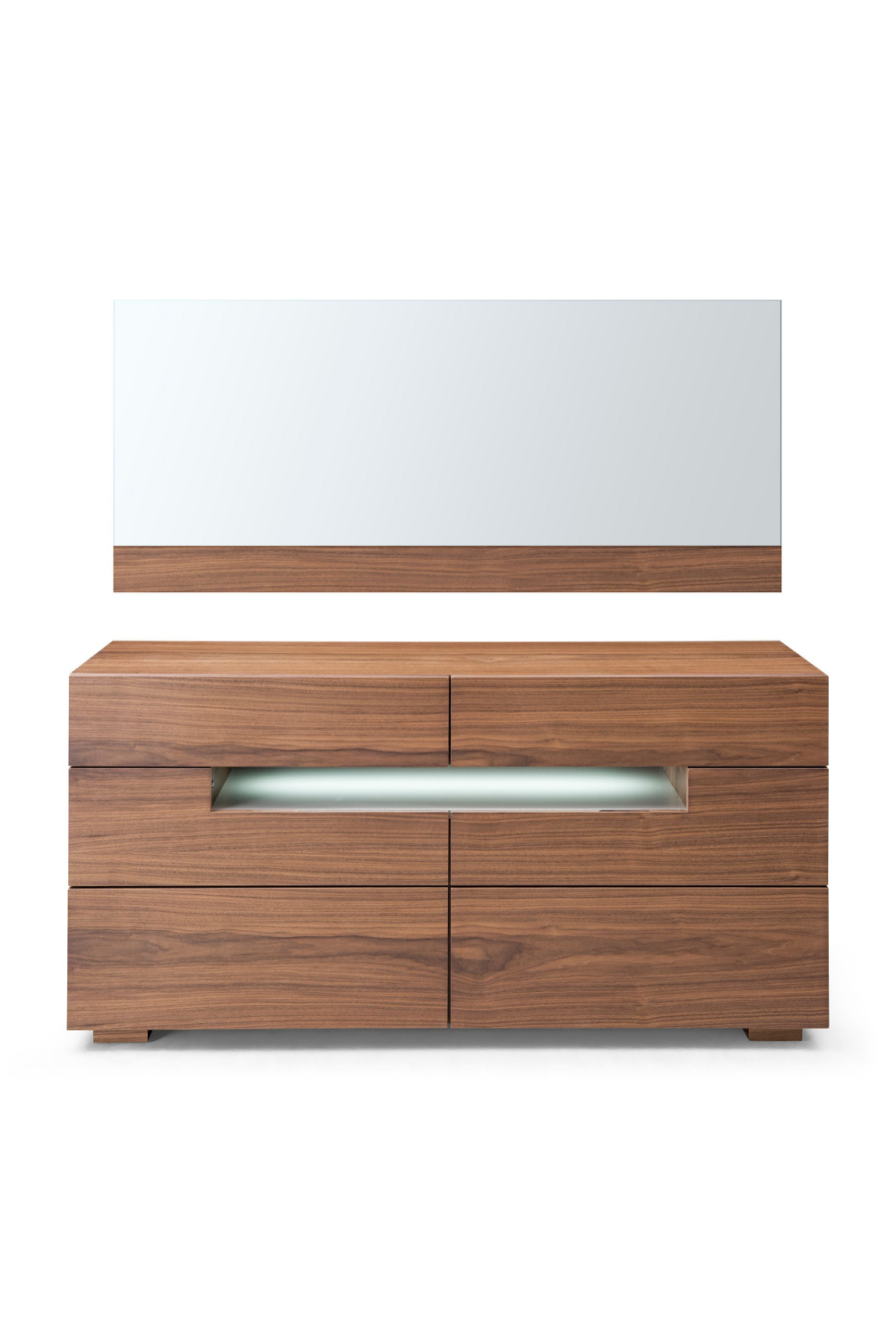 Walnut 6-Drawer LED Dresser | Oroa.com