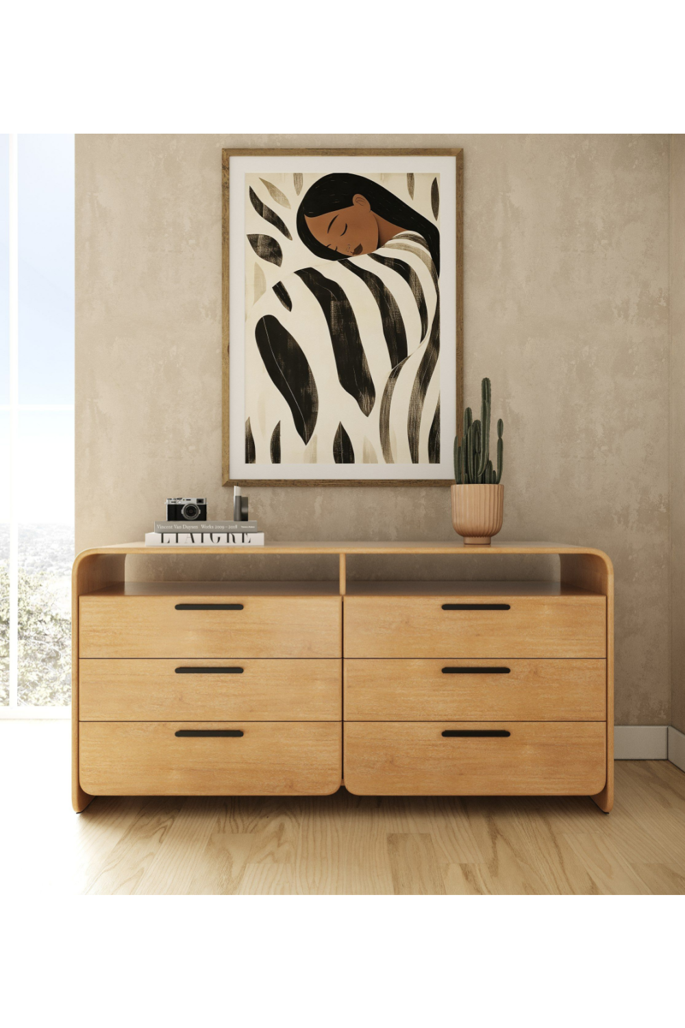 Natural Acacia 6-Drawer Dresser | OROA Modern Dresden | Oroa.com
