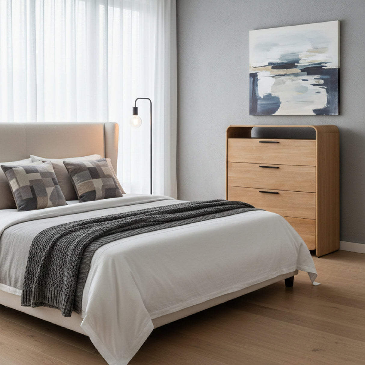 Natural Acacia 4-Drawer Chest | Oroa.com