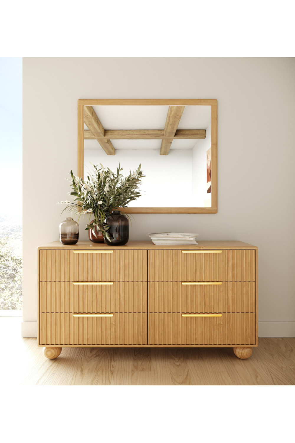Fluted Oak 6-Drawer Dresser | OROA Modern Winters | Oroa.com