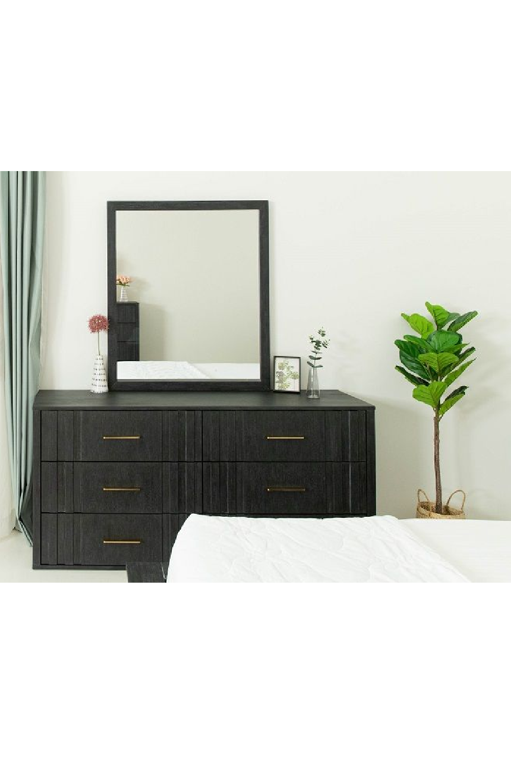 Dark Gray Acacia 6-Drawer Dresser | Oroa.com