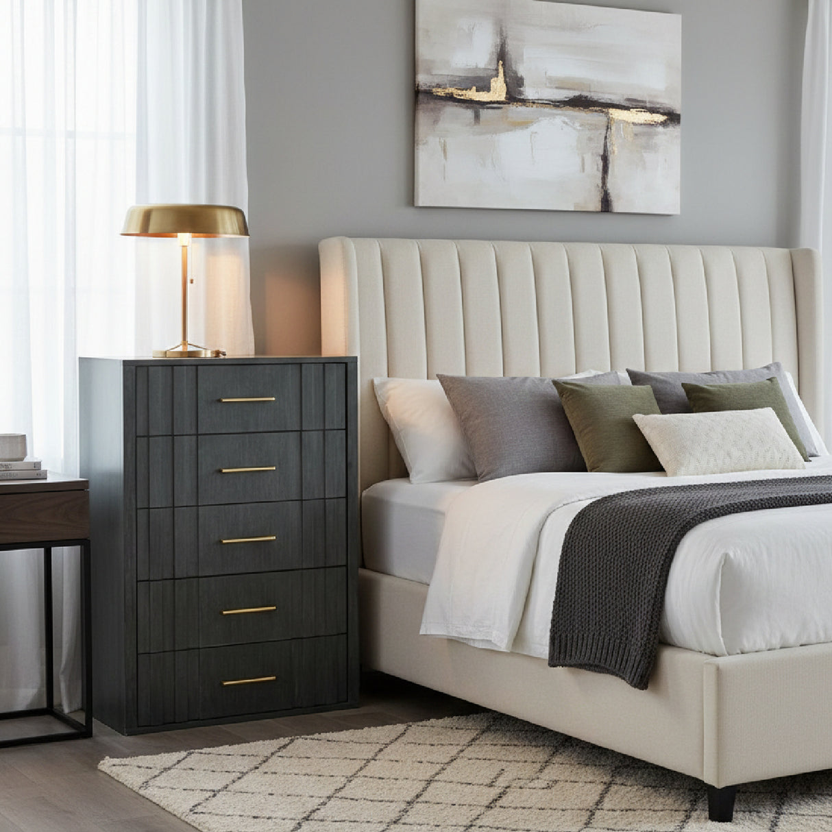 Gray Acacia 5-Drawer Chest | Oroa.com