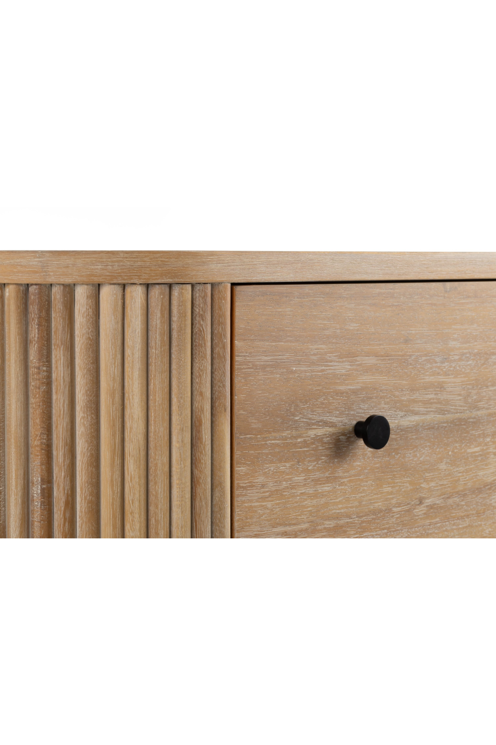 Ribbed Natural Acacia 4-Drawer Chest | OROA Modern | Oroa.com