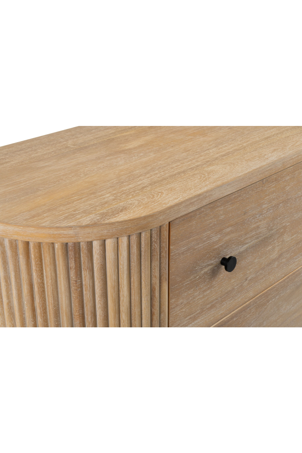 Ribbed Natural Acacia 4-Drawer Chest | OROA Modern | Oroa.com