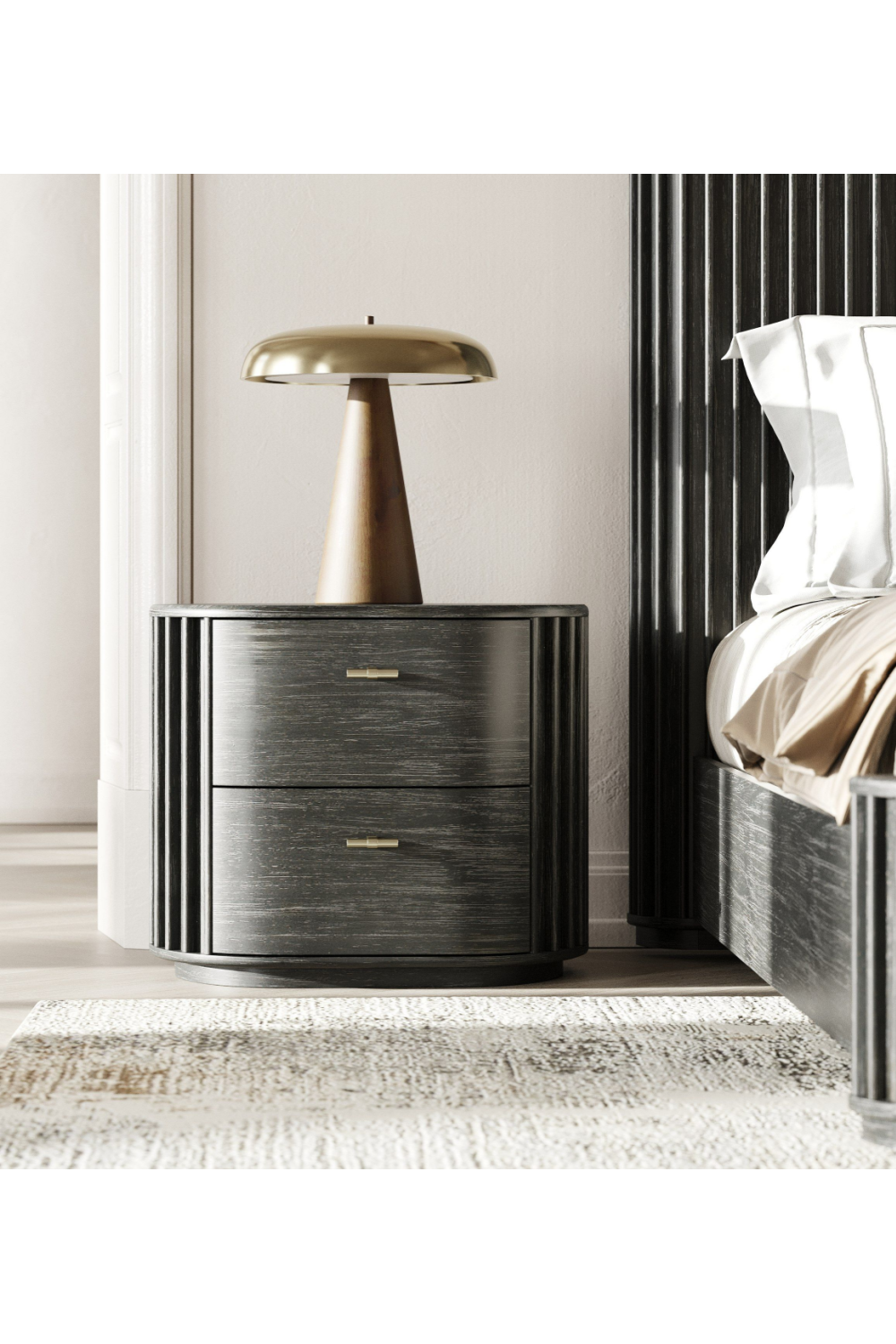 Solid Acacia 2-Drawer Nightstand | Oroa.com