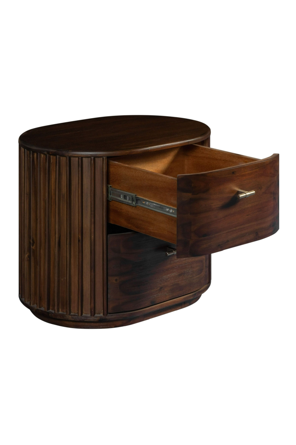 Solid Acacia 2-Drawer Nightstand | Oroa.com