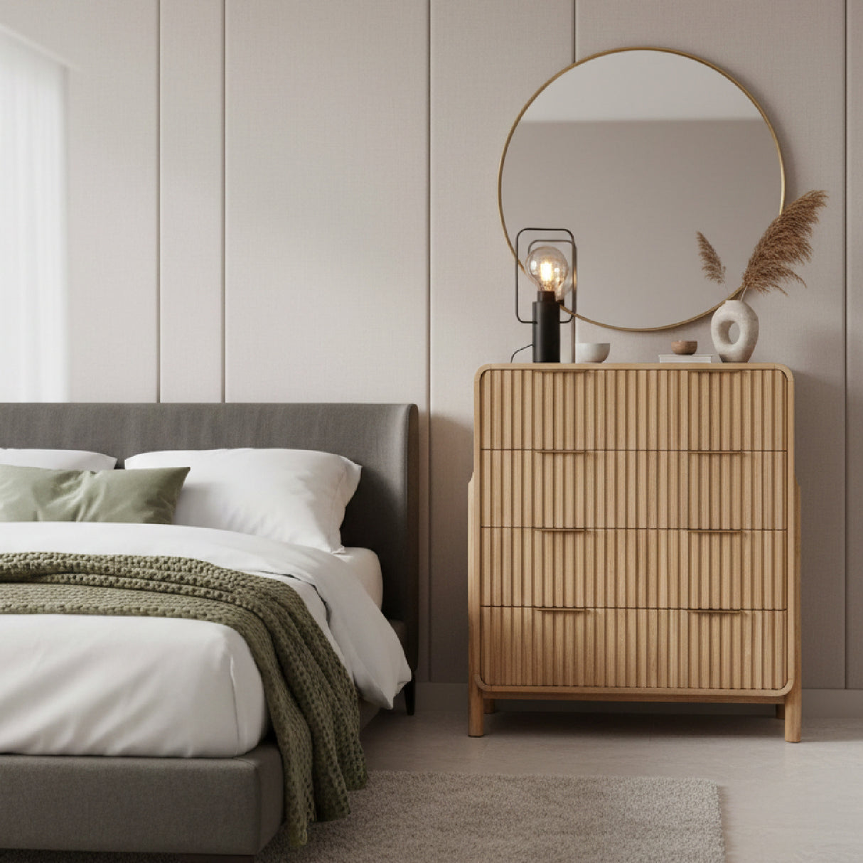 Natural Oak 4-Drawer Chest | Oroa.com