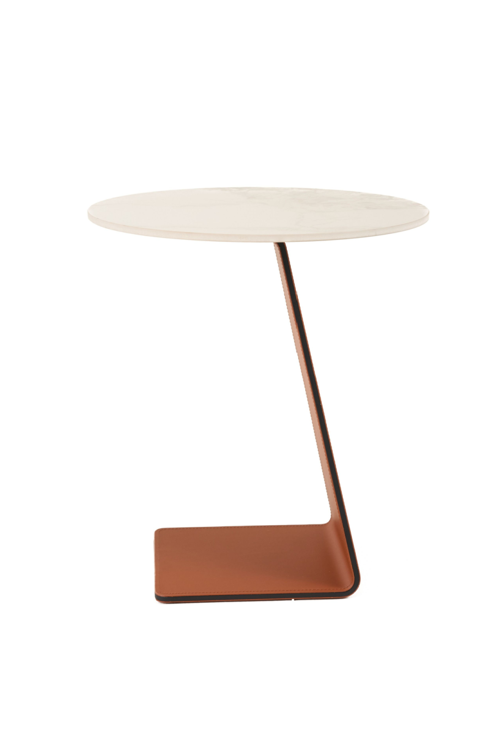 Orange Leather Base End Table | OROA Modern Merkel | Oroa.com