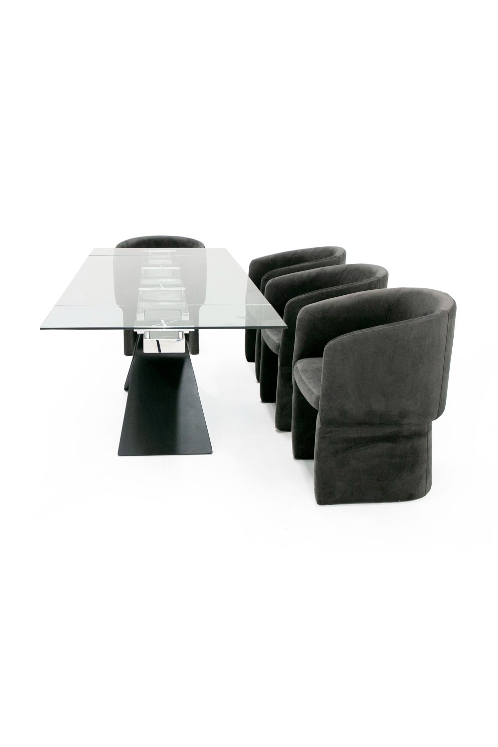 Black Glass Extendable Dining Table | OROA Modern Adler | Oroa.com