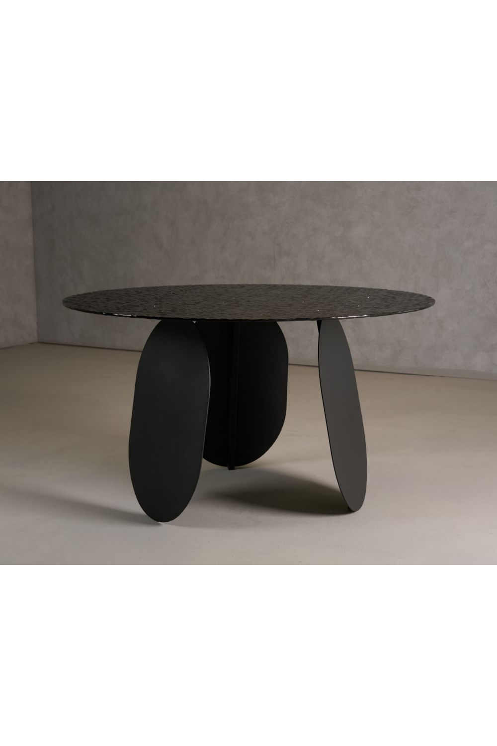 Round Gray Glass Dining Table | Oroa.com