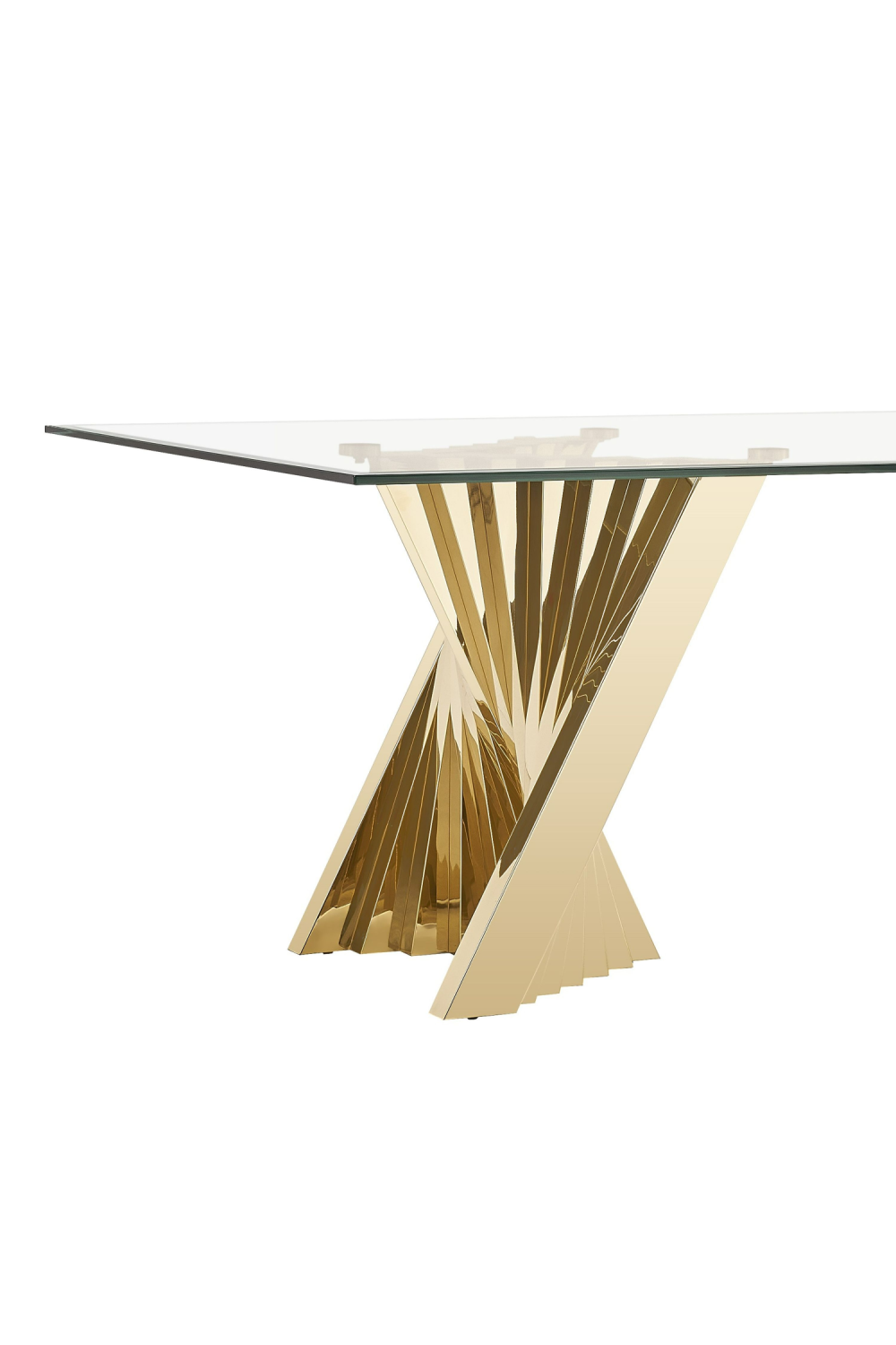 Gold Base Glass Dining Table | OROA Modern Buquet | Oroa.com