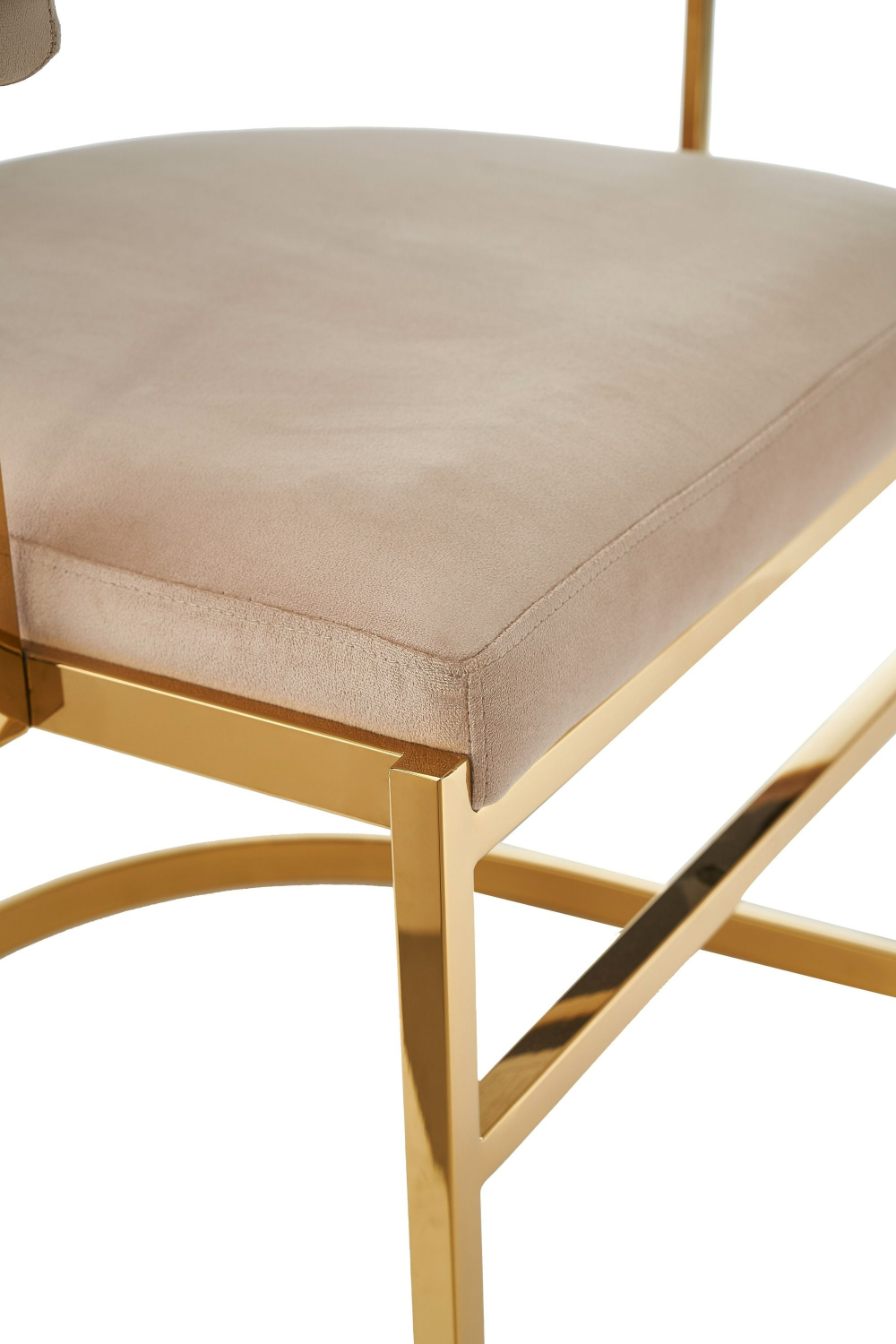 Beige Velvet Gold Dining Frame | OROA Modern Munith | Oroa.com