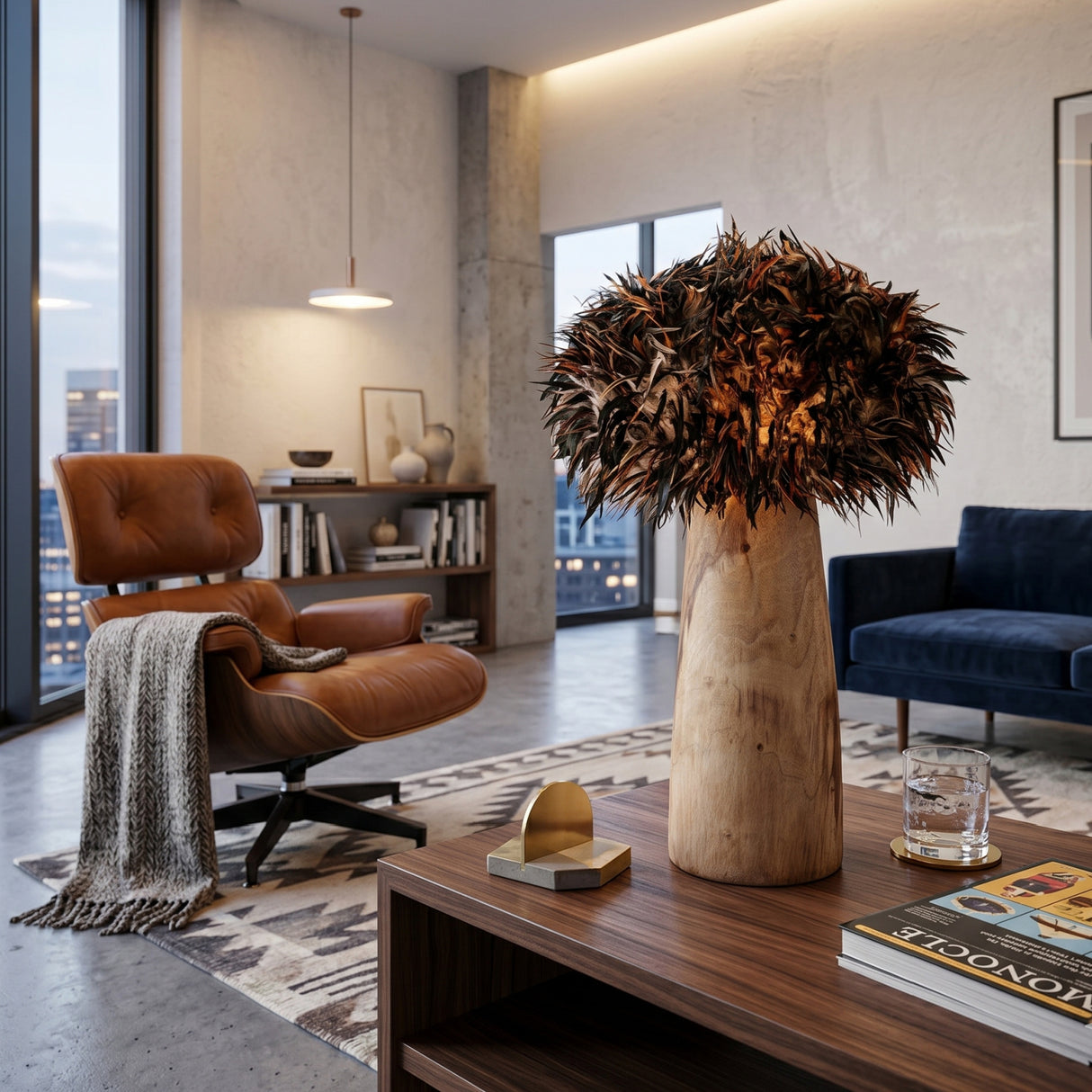 Natural Feather Table Lamp | Oroa.com